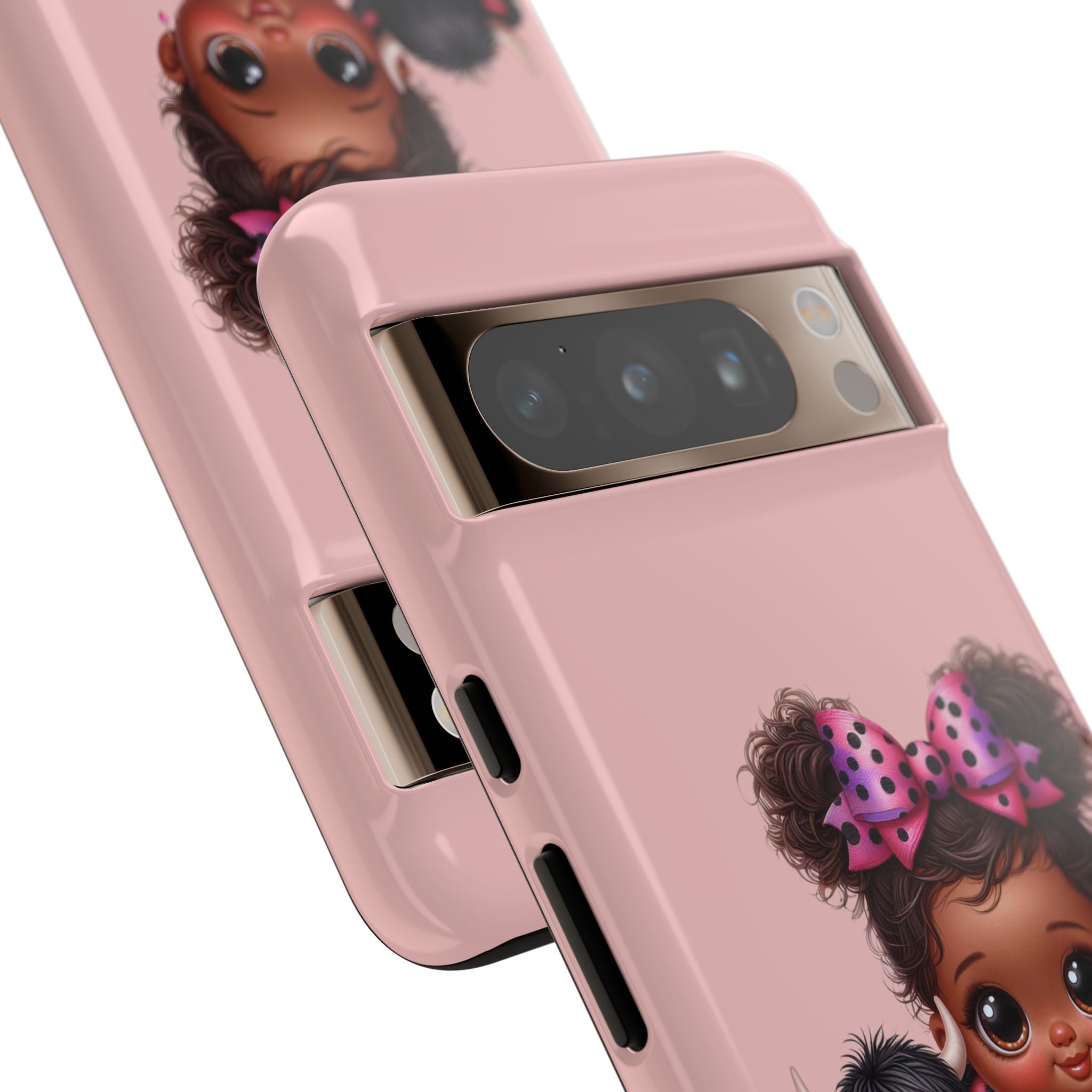 Cute Baby Girl with Plush Cow Phone Case