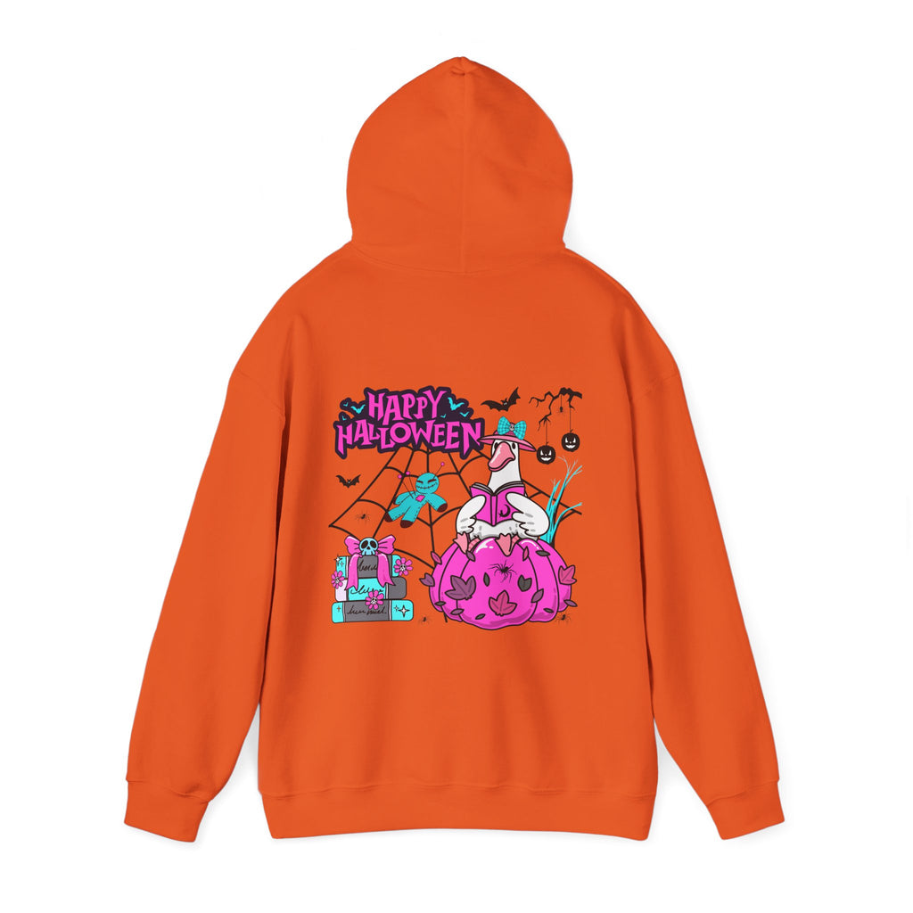 Halloween Kawaii Pumpkin Hoodie — "Happy Halloween" Cute Spooky Graphic