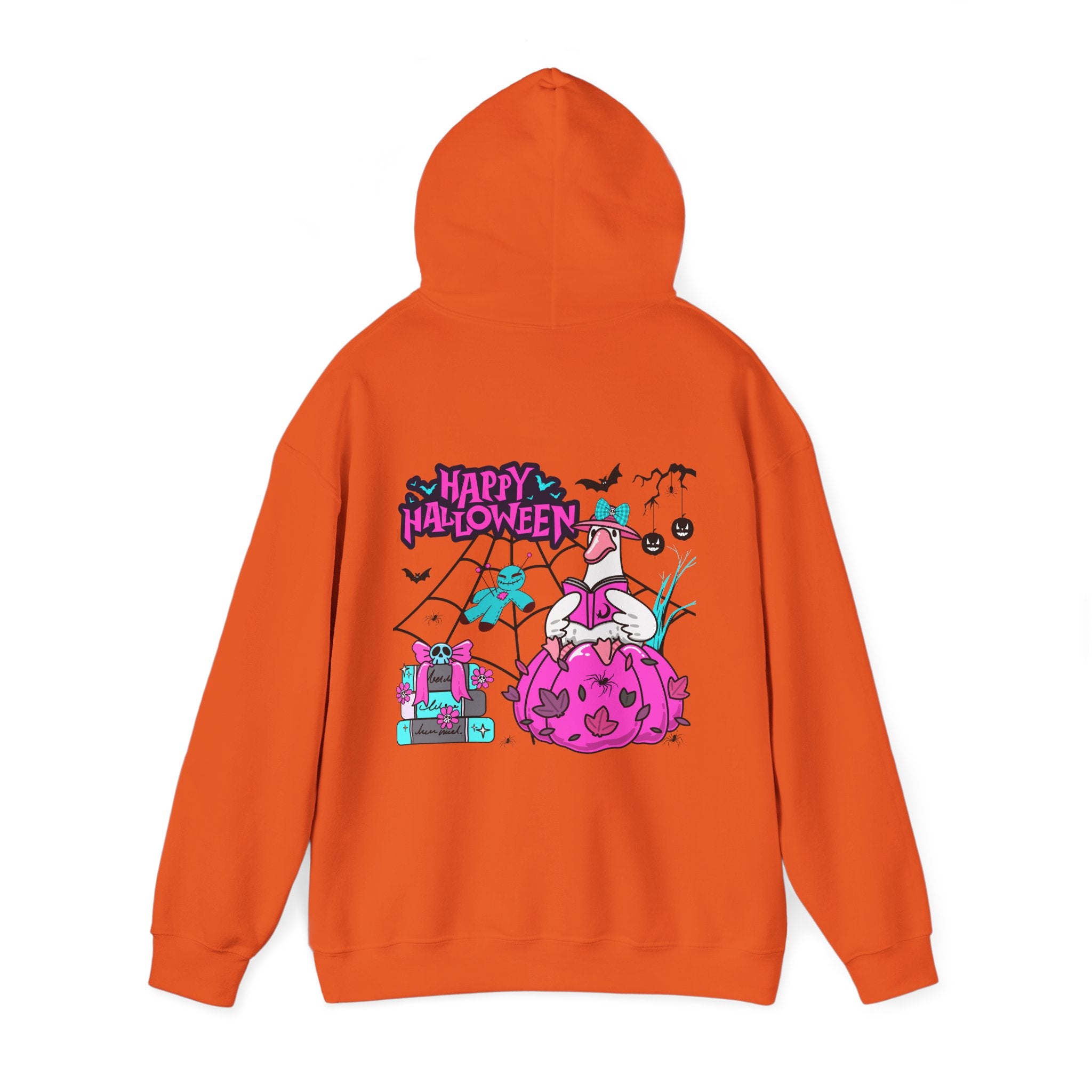 Halloween Kawaii Pumpkin Hoodie — "Happy Halloween" Cute Spooky Graphic