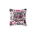 Throw Pillow — "Pretty Girls Love Horror" Cute Pink Gothic Decorative Pillow