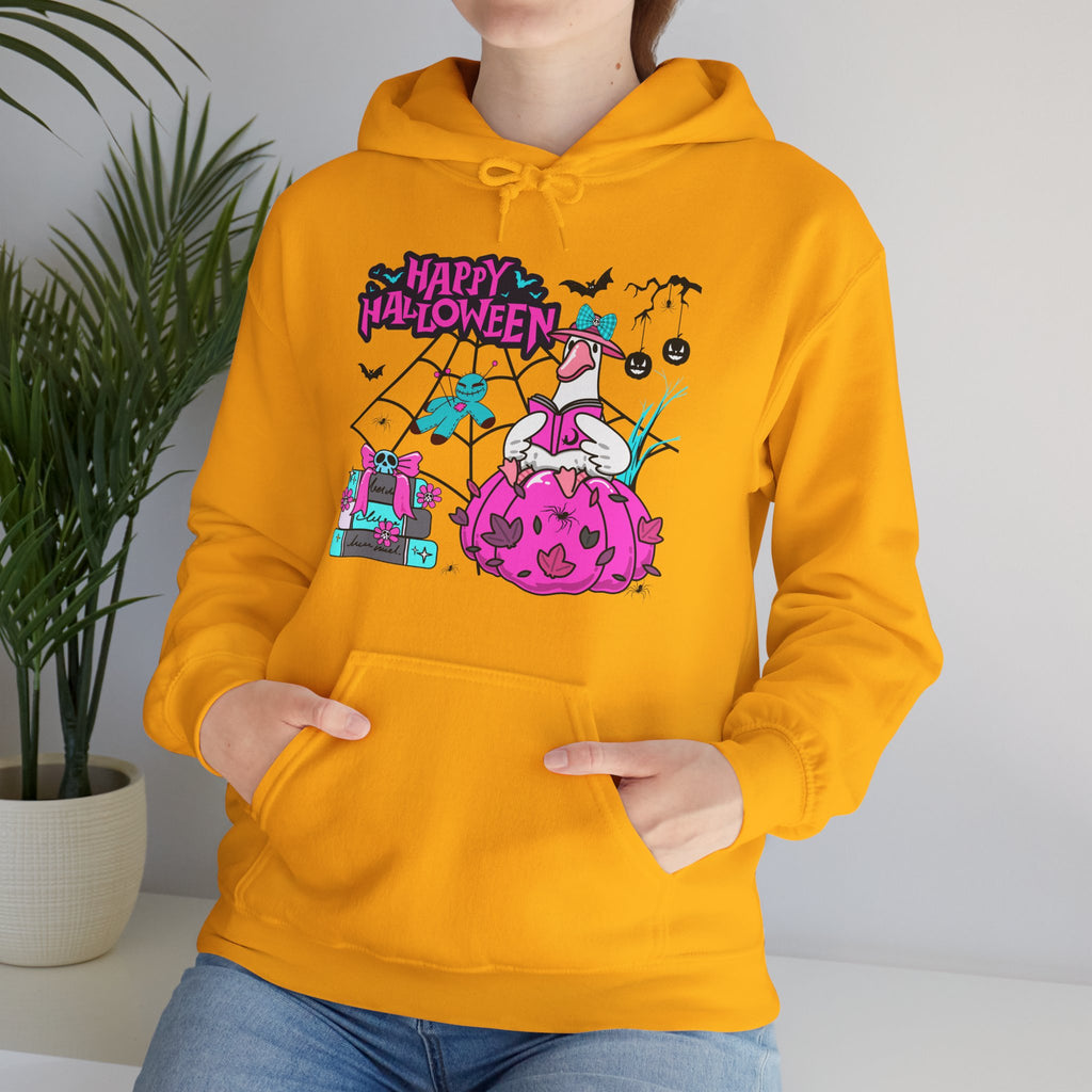 Halloween Kawaii Pumpkin Hoodie — "Happy Halloween" Cute Spooky Graphic