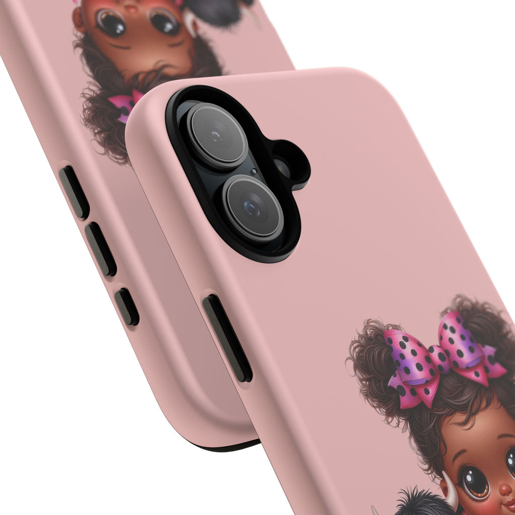 Cute Baby Girl with Plush Cow Phone Case