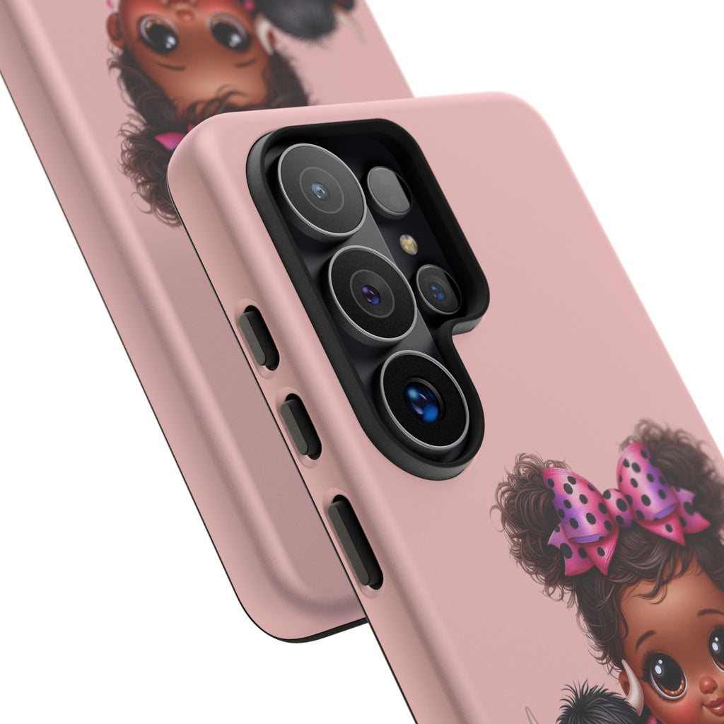 Cute Baby Girl with Plush Cow Phone Case