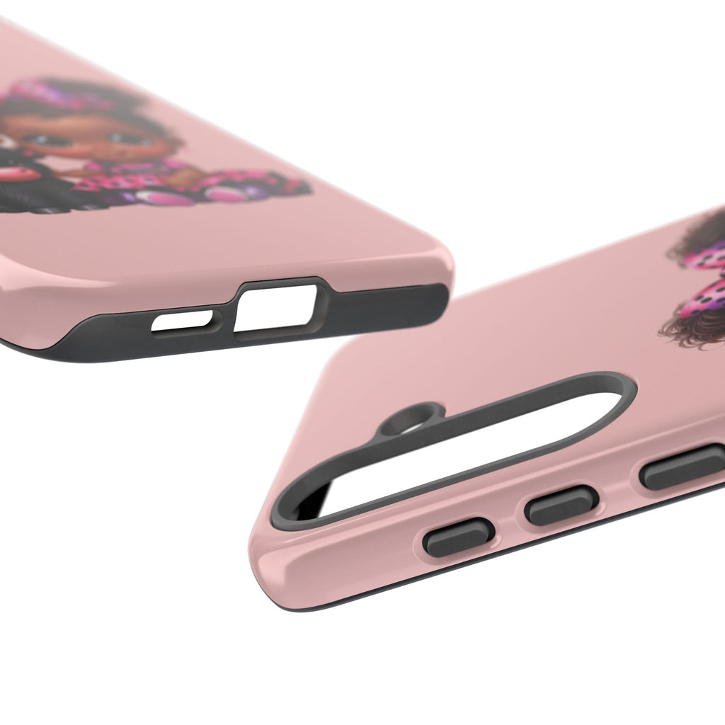 Cute Baby Girl with Plush Cow Phone Case