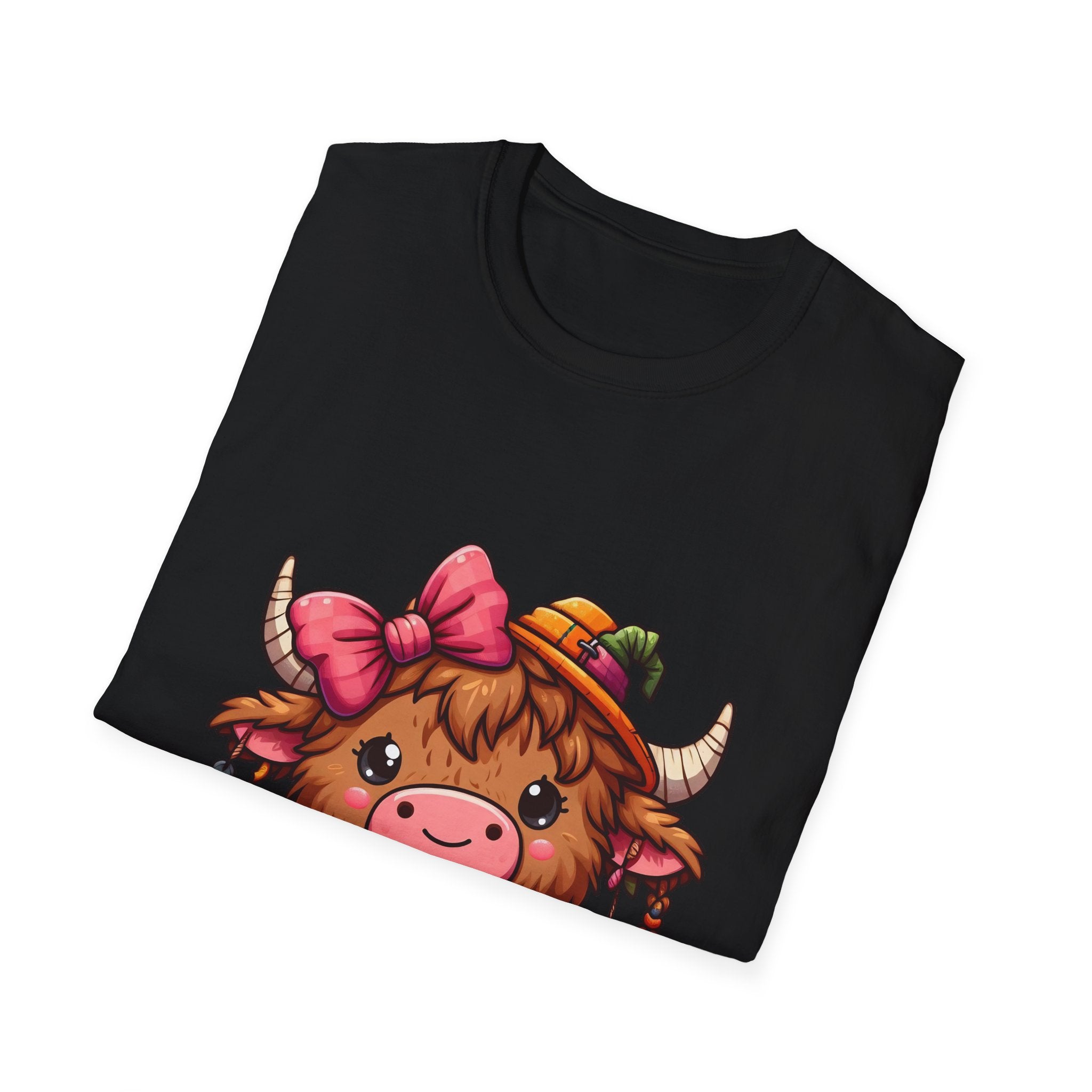 Cute Highland Cow Fall T-Shirt — Pumpkin Patch Baby Highland Cow Graphic Tee