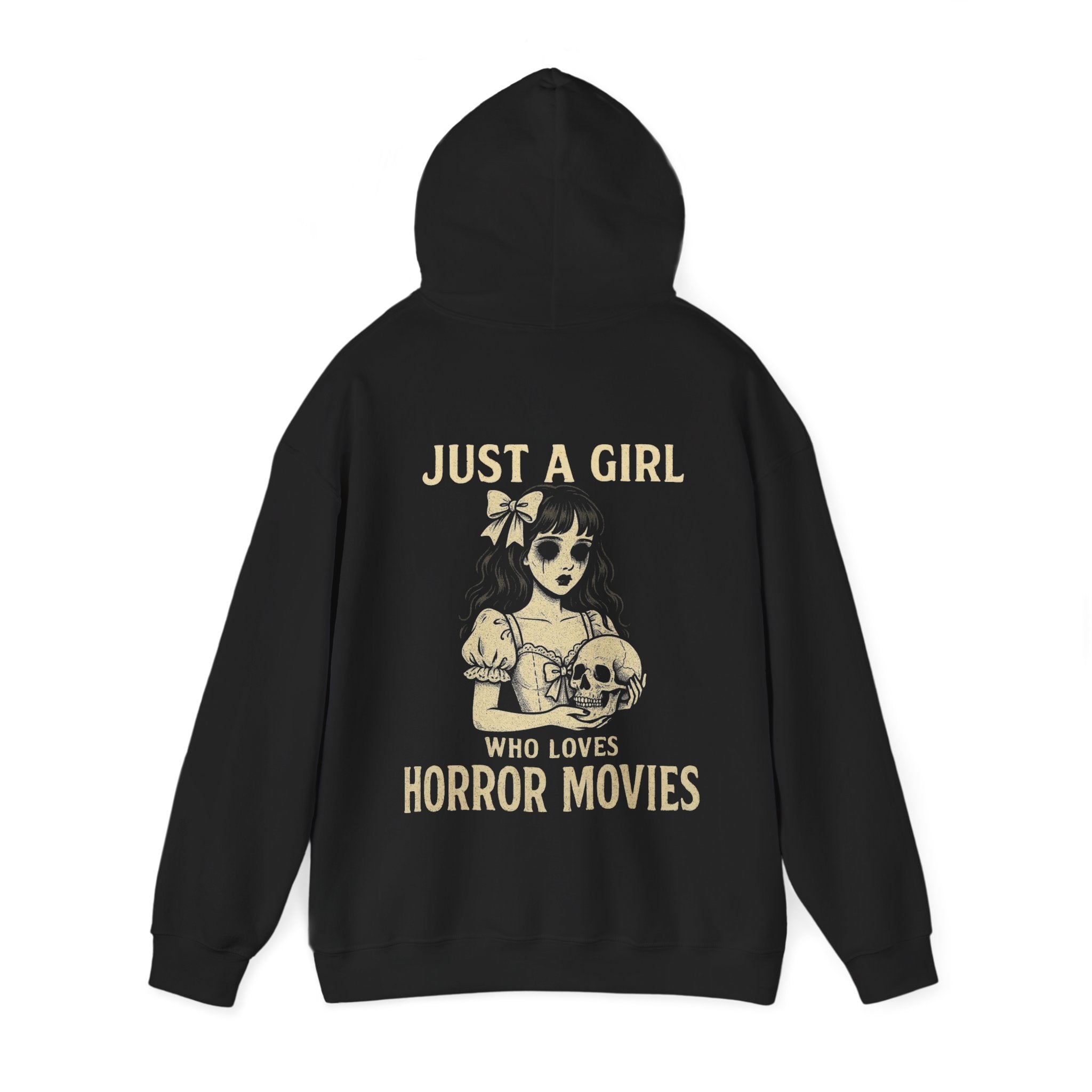 Hoodie — "Just a Girl Who Loves Horror Movies" Cute Gothic Horror Movie Lover Pullover