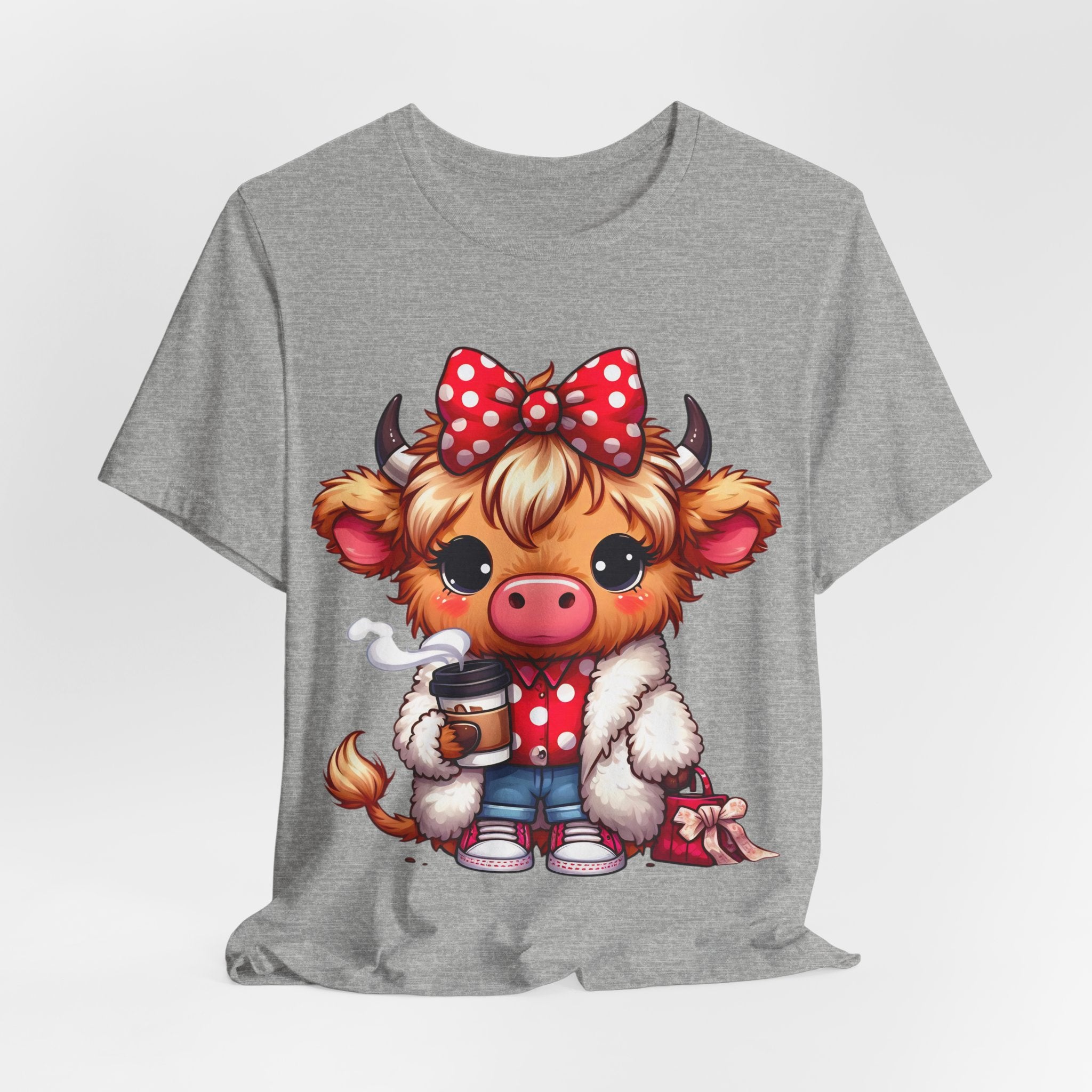 Cow Cute Tee — Cozy Cow with Coffee Graphic T-Shirt