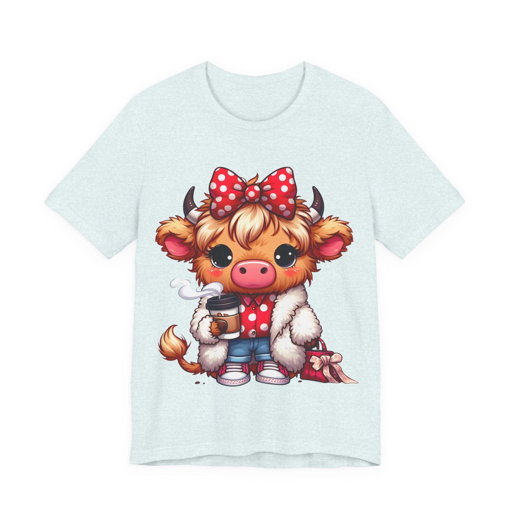 Cow Cute Tee — Cozy Cow with Coffee Graphic T-Shirt