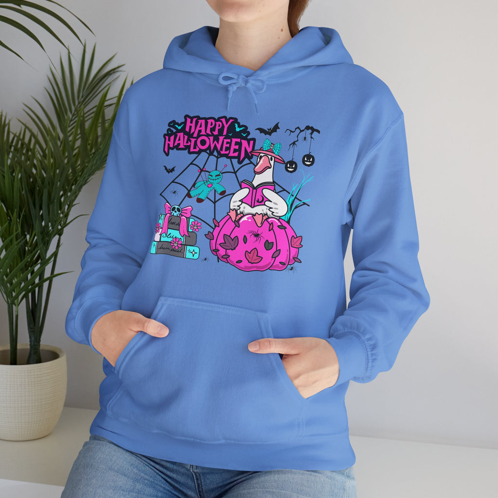 Halloween Kawaii Pumpkin Hoodie — "Happy Halloween" Cute Spooky Graphic