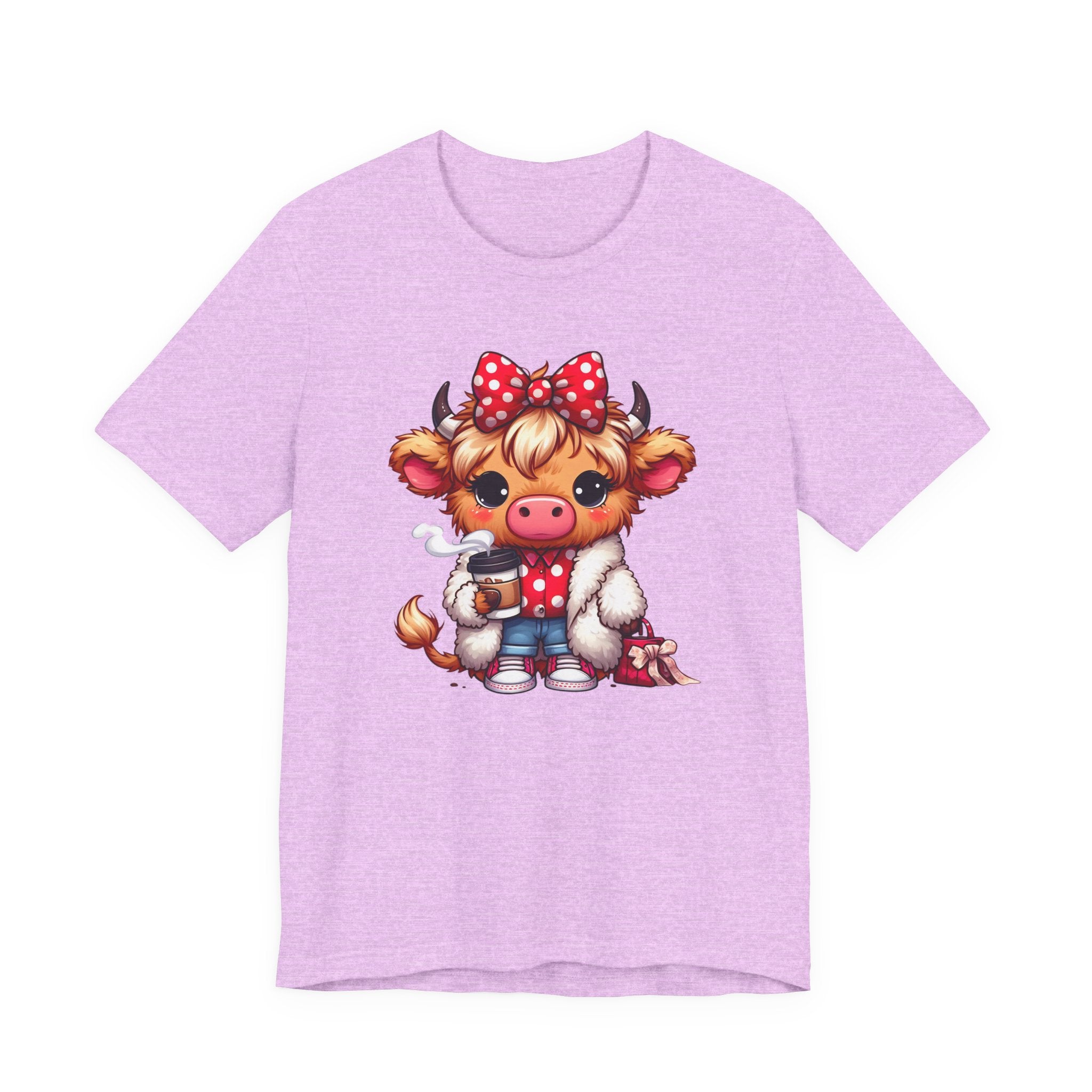 Cow Cute Tee — Cozy Cow with Coffee Graphic T-Shirt