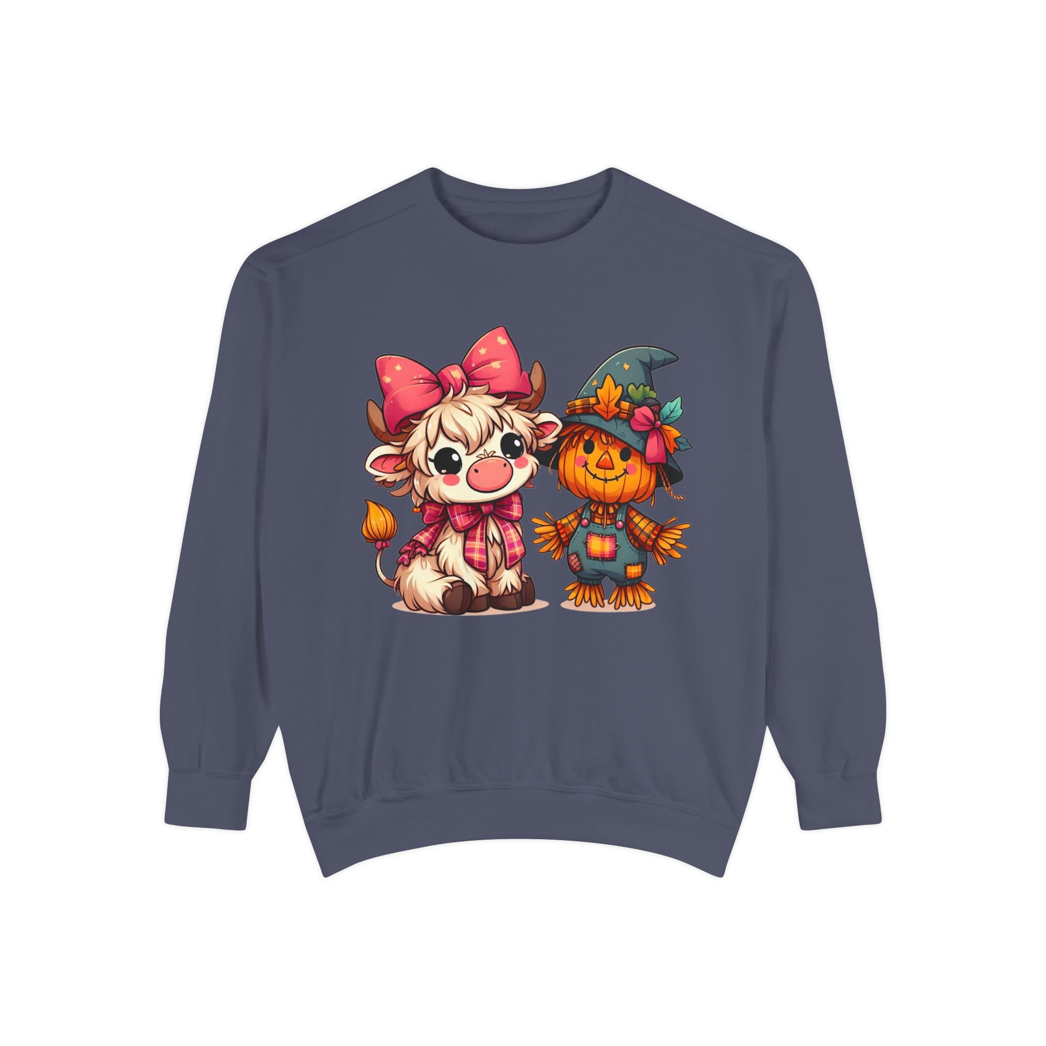 Halloween Cute Scarecrow & Kitty Sweatshirt