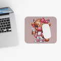 Cute Highland Cow Coffee Mouse Pad — Kawaii Pink Desk Mat for Animal Lovers