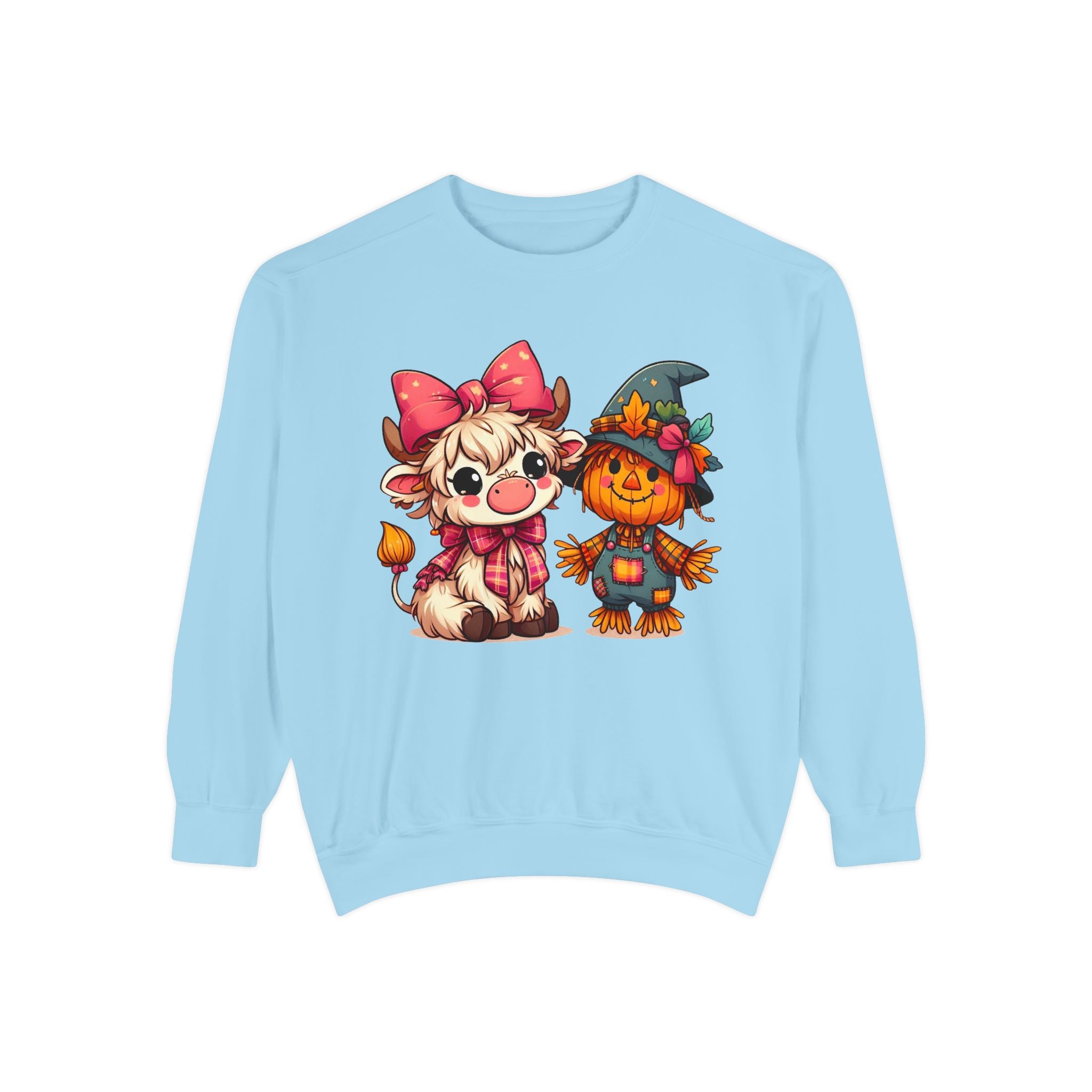 Halloween Cute Scarecrow & Kitty Sweatshirt