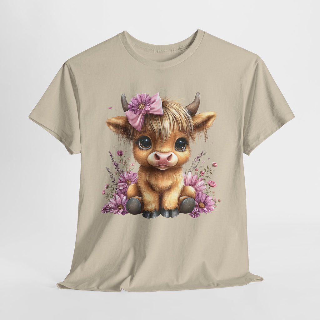 Cute Calf Tee — Adorable Floral Baby Cow Graphic T-Shirt
