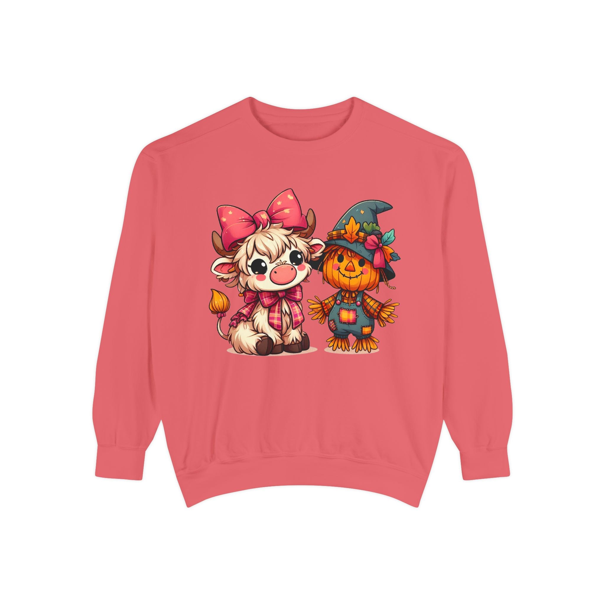 Halloween Cute Scarecrow & Kitty Sweatshirt