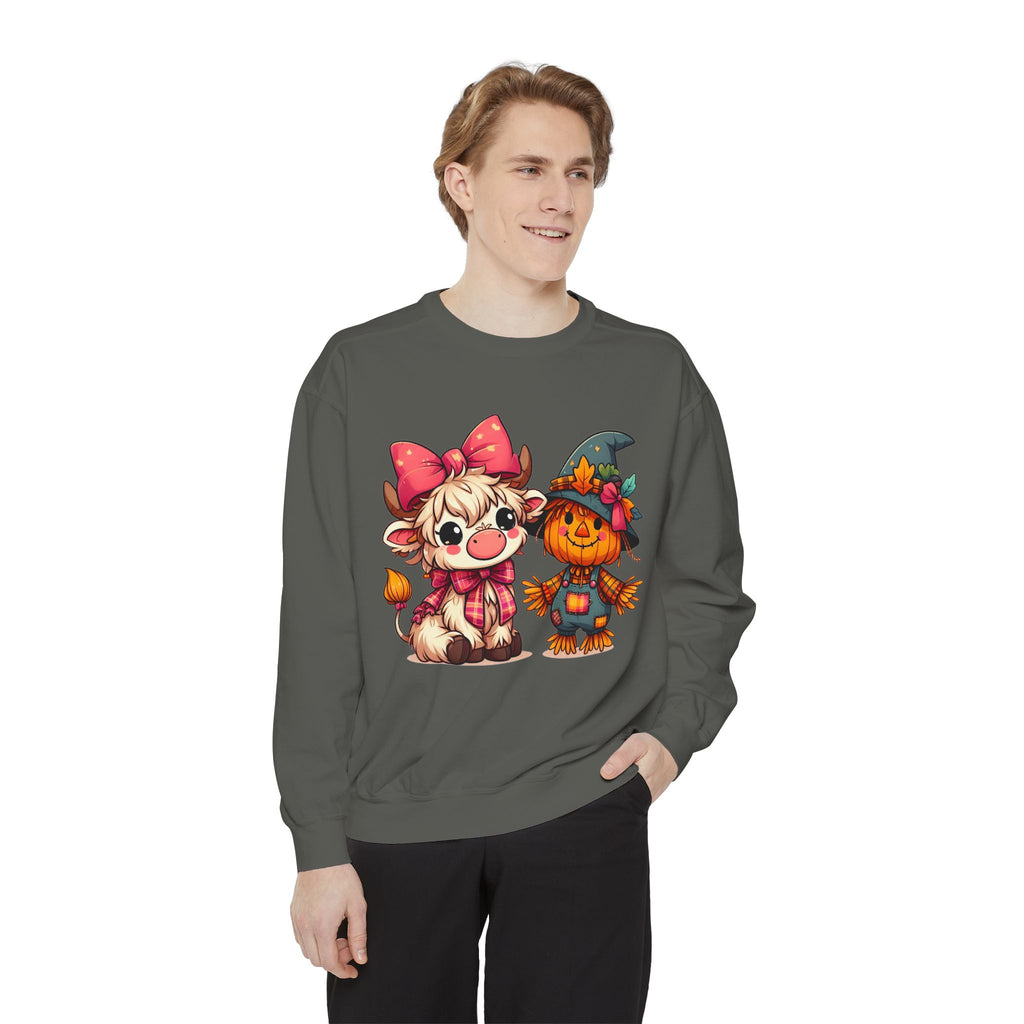 Halloween Cute Scarecrow & Kitty Sweatshirt