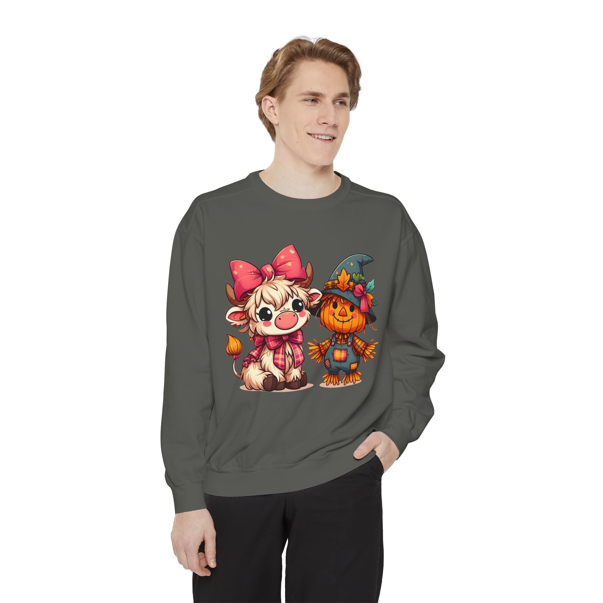 Halloween Cute Scarecrow & Kitty Sweatshirt
