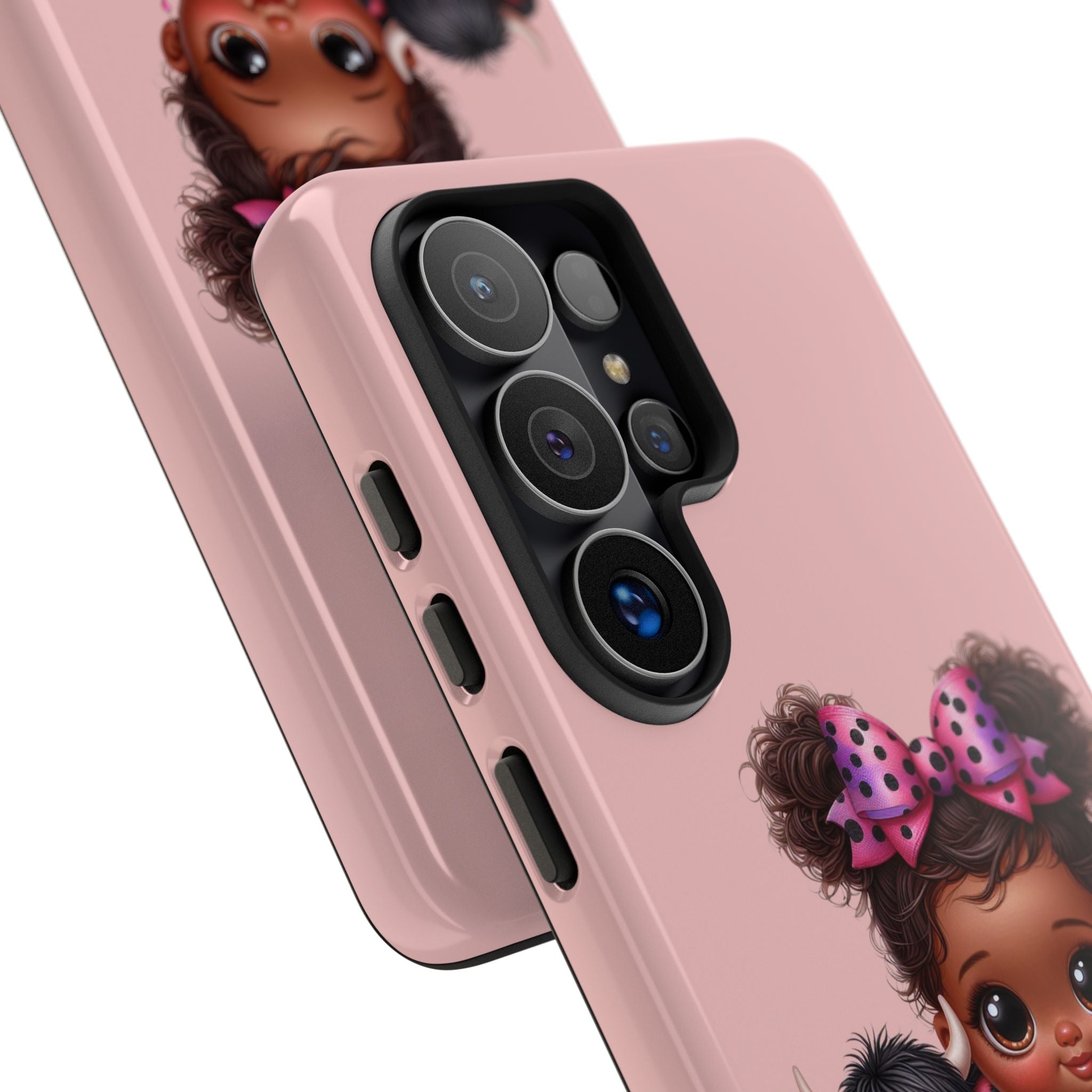 Cute Baby Girl with Plush Cow Phone Case