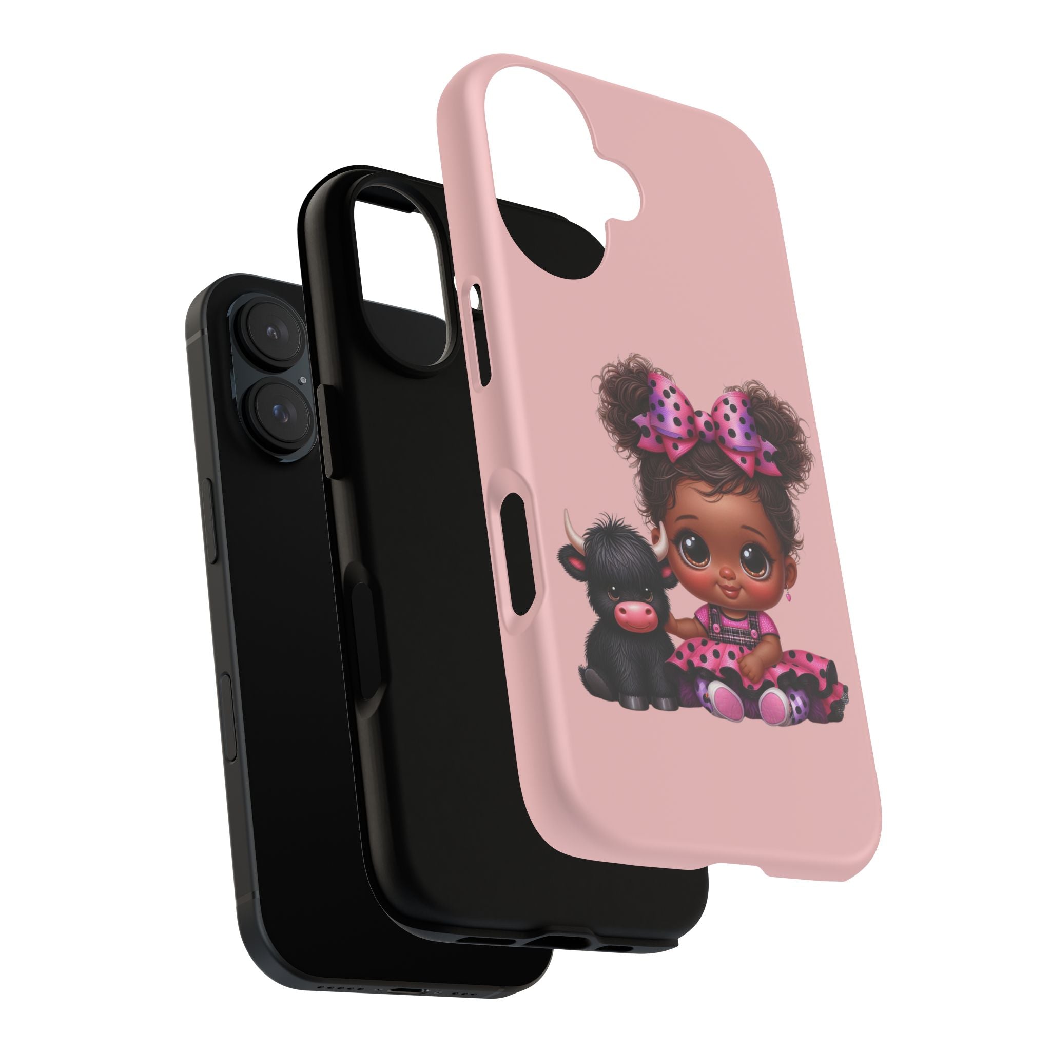 Cute Baby Girl with Plush Cow Phone Case