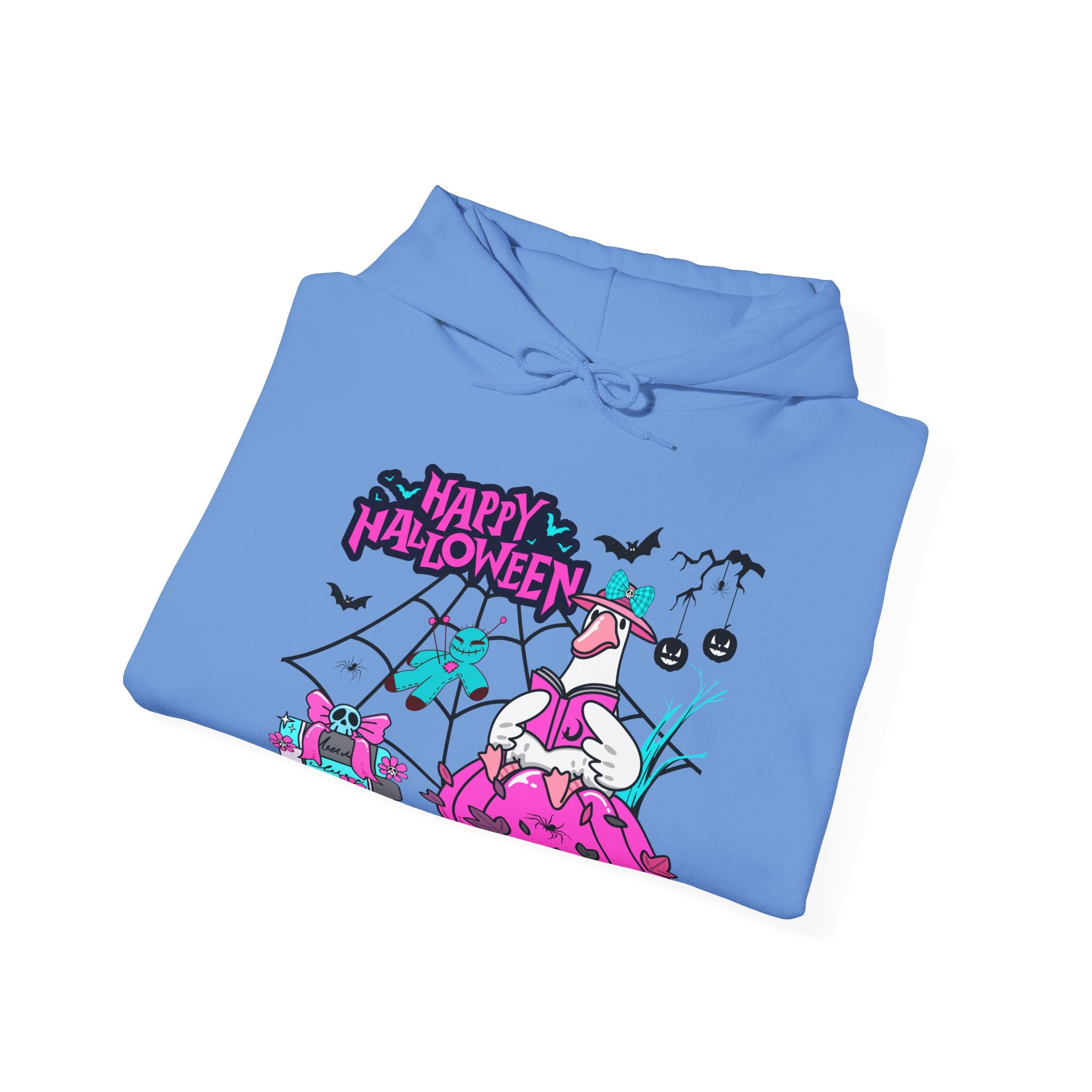 Halloween Kawaii Pumpkin Hoodie — "Happy Halloween" Cute Spooky Graphic