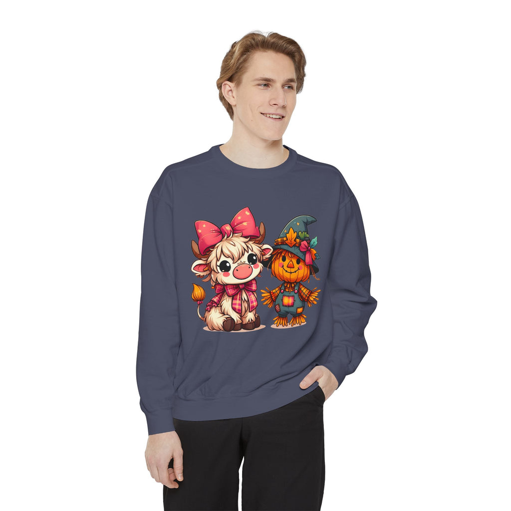 Halloween Cute Scarecrow & Kitty Sweatshirt