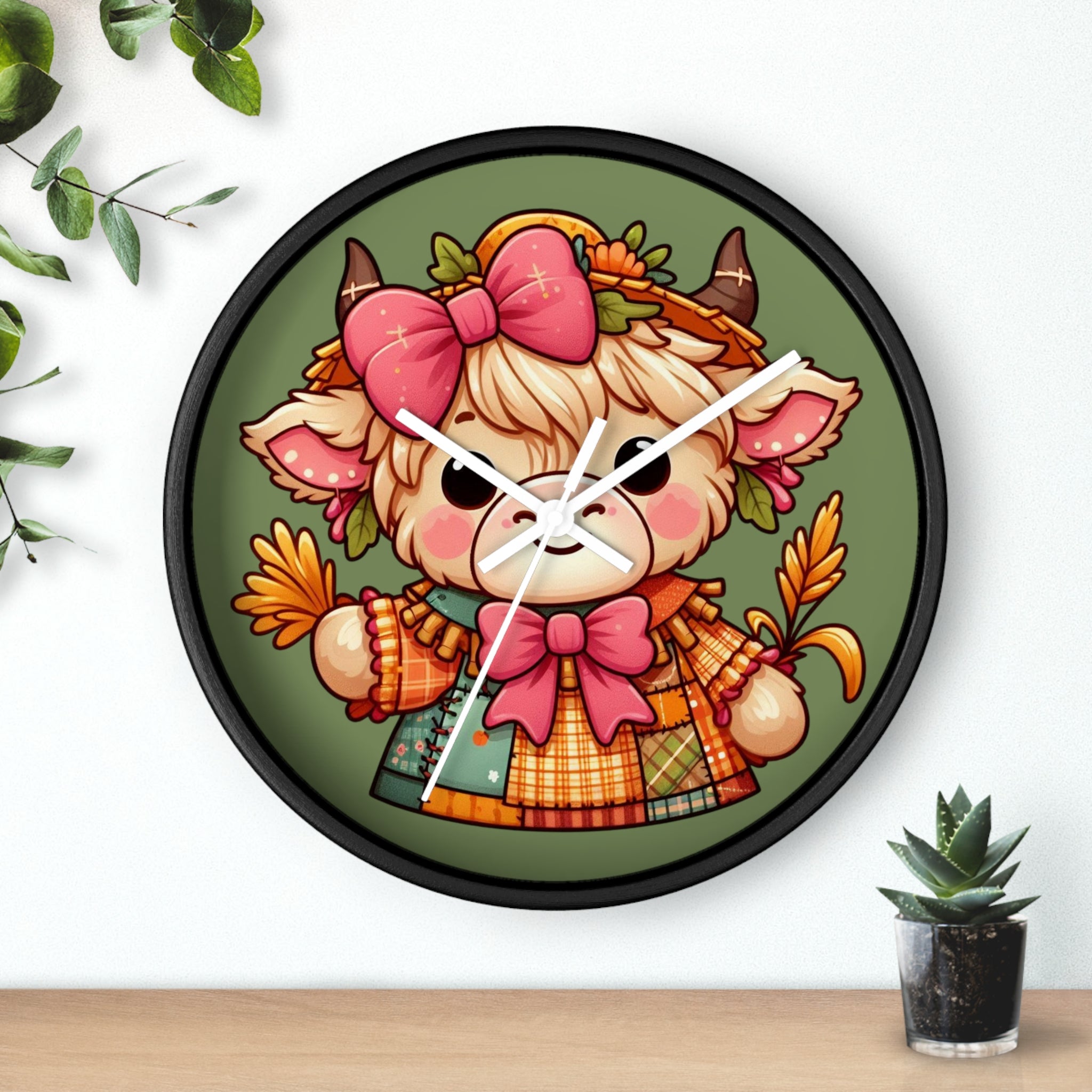 Autumn Alpaca Wall Clock — Cute Harvest Farmhouse Decor