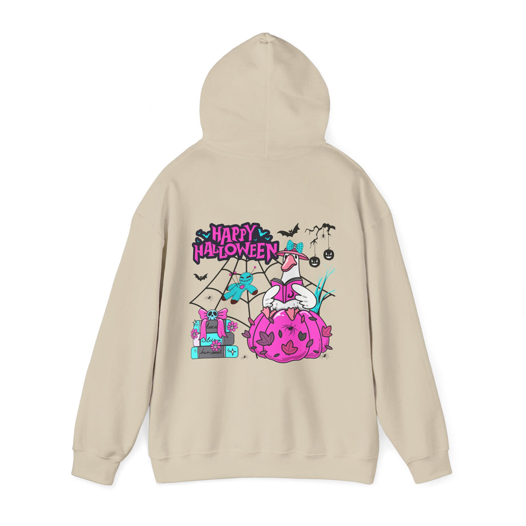Halloween Kawaii Pumpkin Hoodie — "Happy Halloween" Cute Spooky Graphic