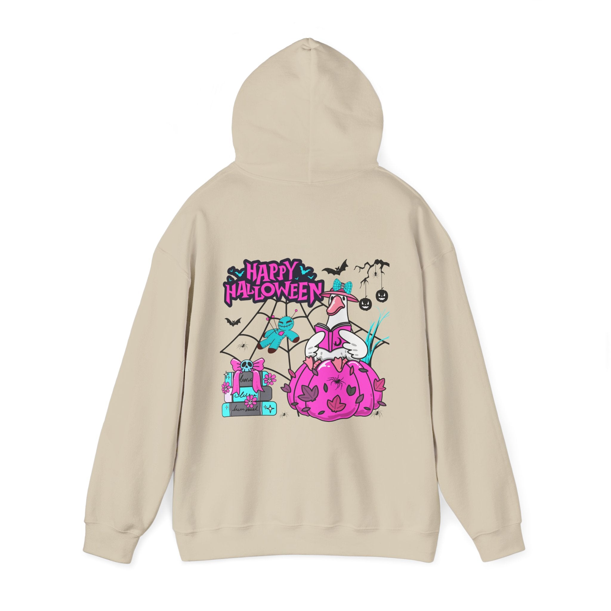 Halloween Kawaii Pumpkin Hoodie — "Happy Halloween" Cute Spooky Graphic