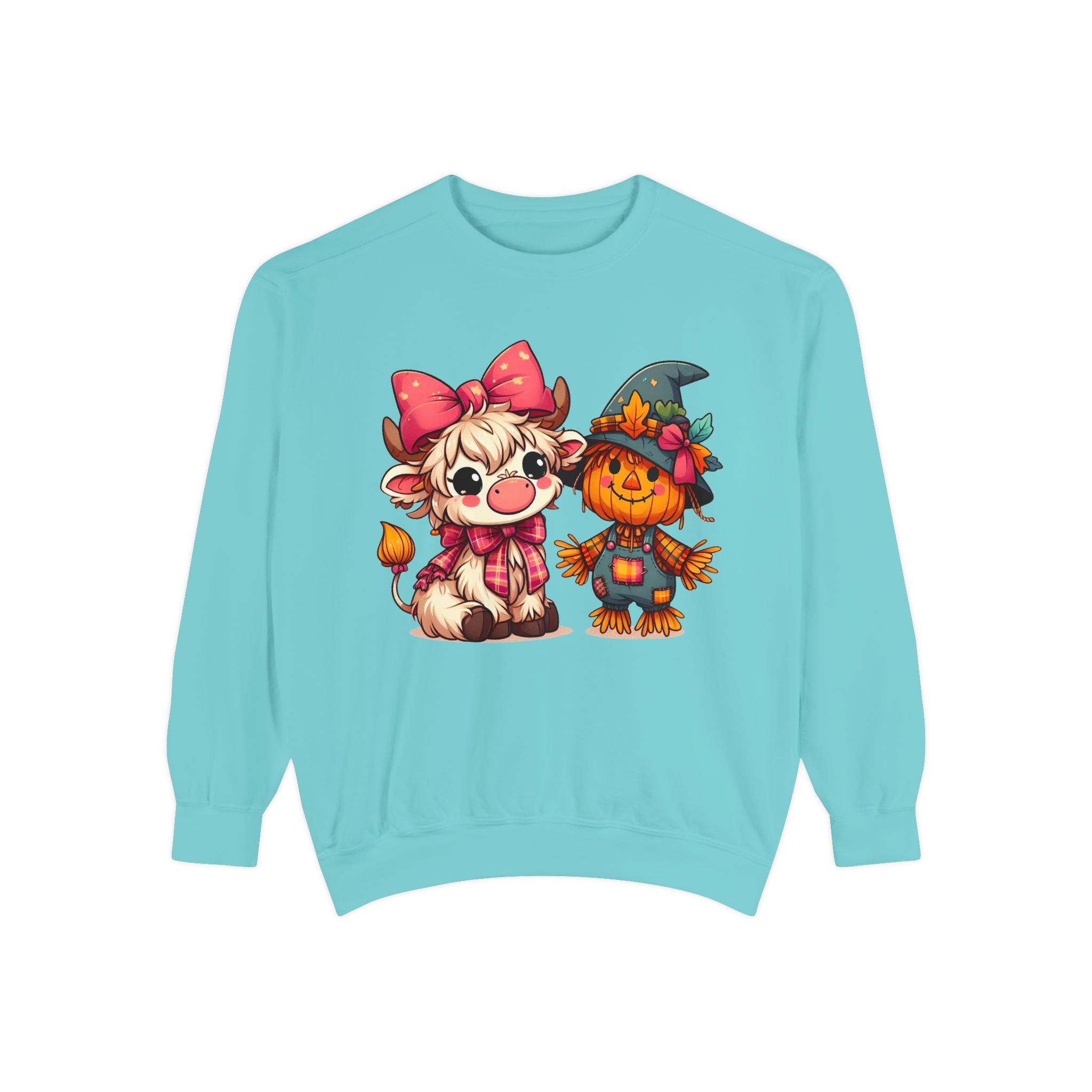 Halloween Cute Scarecrow & Kitty Sweatshirt
