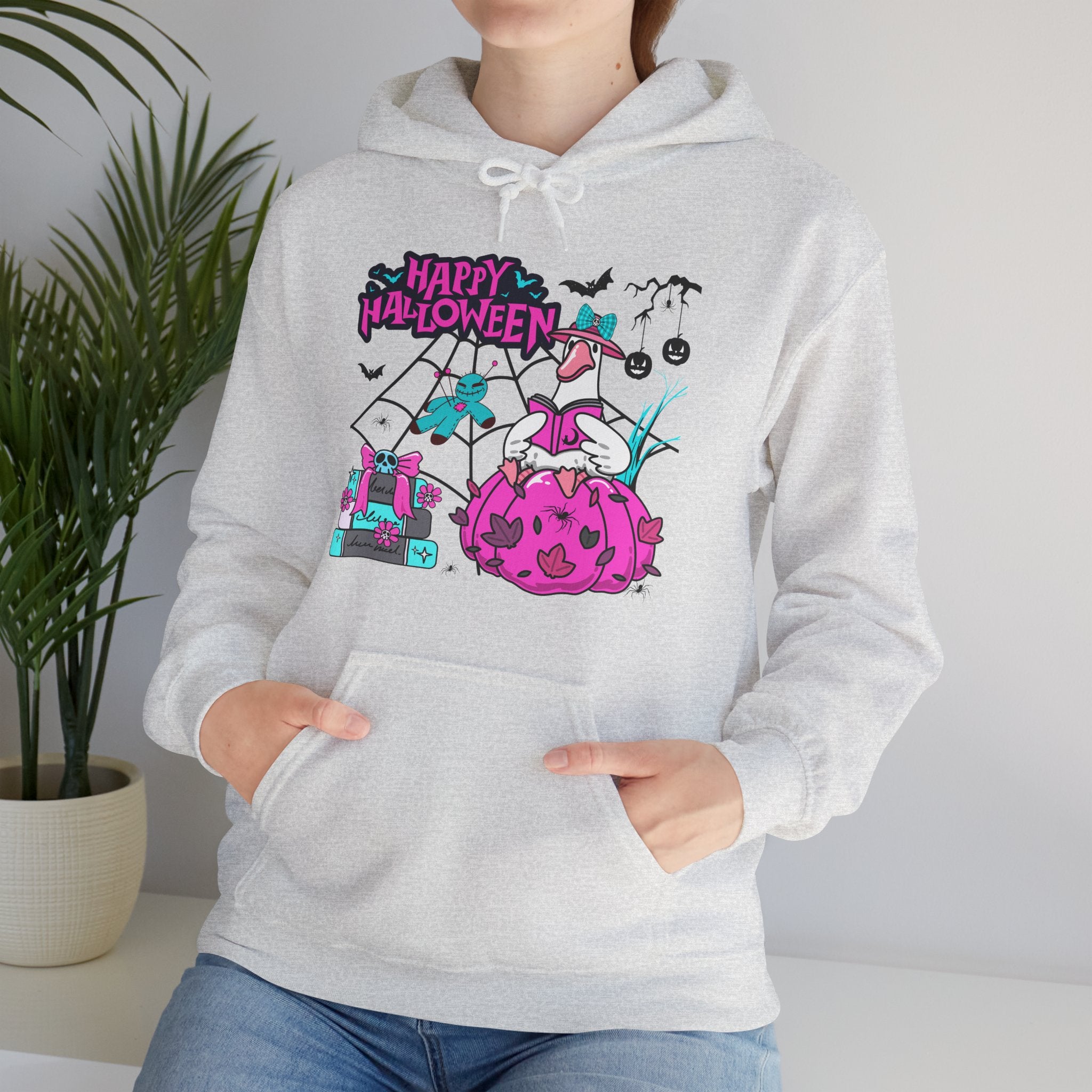 Halloween Kawaii Pumpkin Hoodie — "Happy Halloween" Cute Spooky Graphic