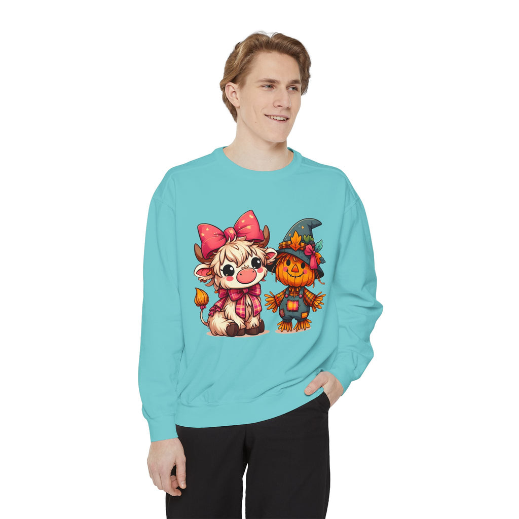 Halloween Cute Scarecrow & Kitty Sweatshirt