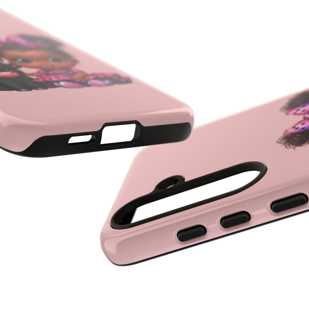 Cute Baby Girl with Plush Cow Phone Case