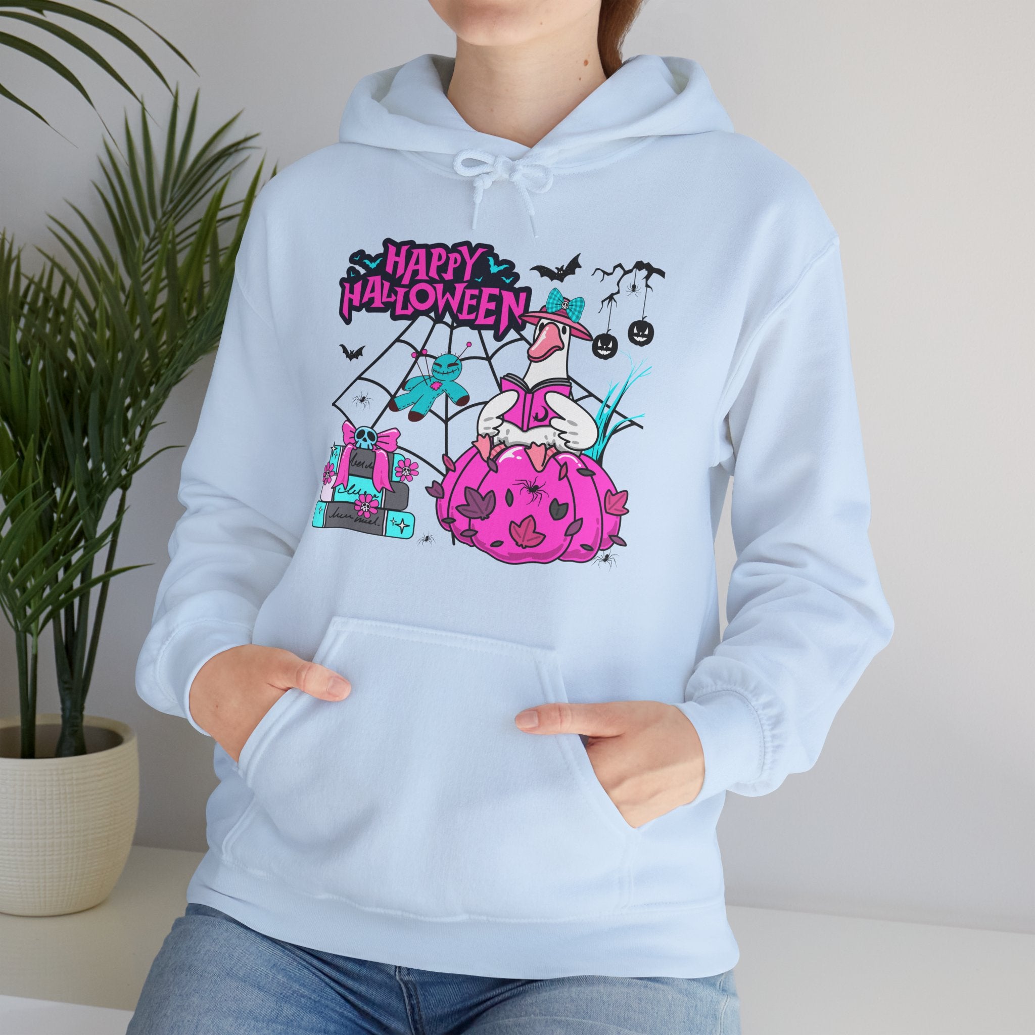Halloween Kawaii Pumpkin Hoodie — "Happy Halloween" Cute Spooky Graphic