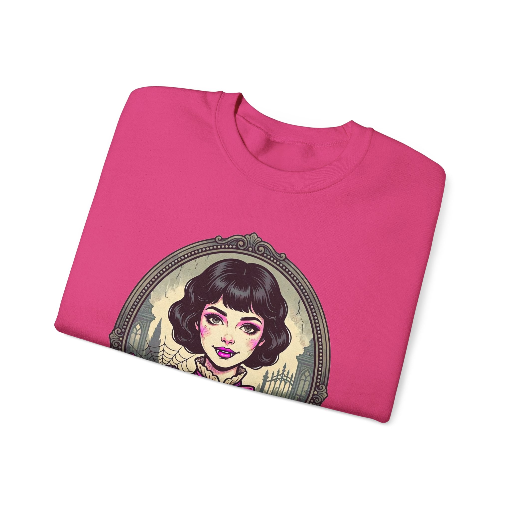 Horror Girl Crewneck Sweatshirt — "Pretty Girls Love Horror" Retro Goth Pullover