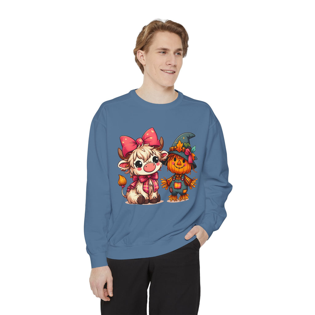 Halloween Cute Scarecrow & Kitty Sweatshirt