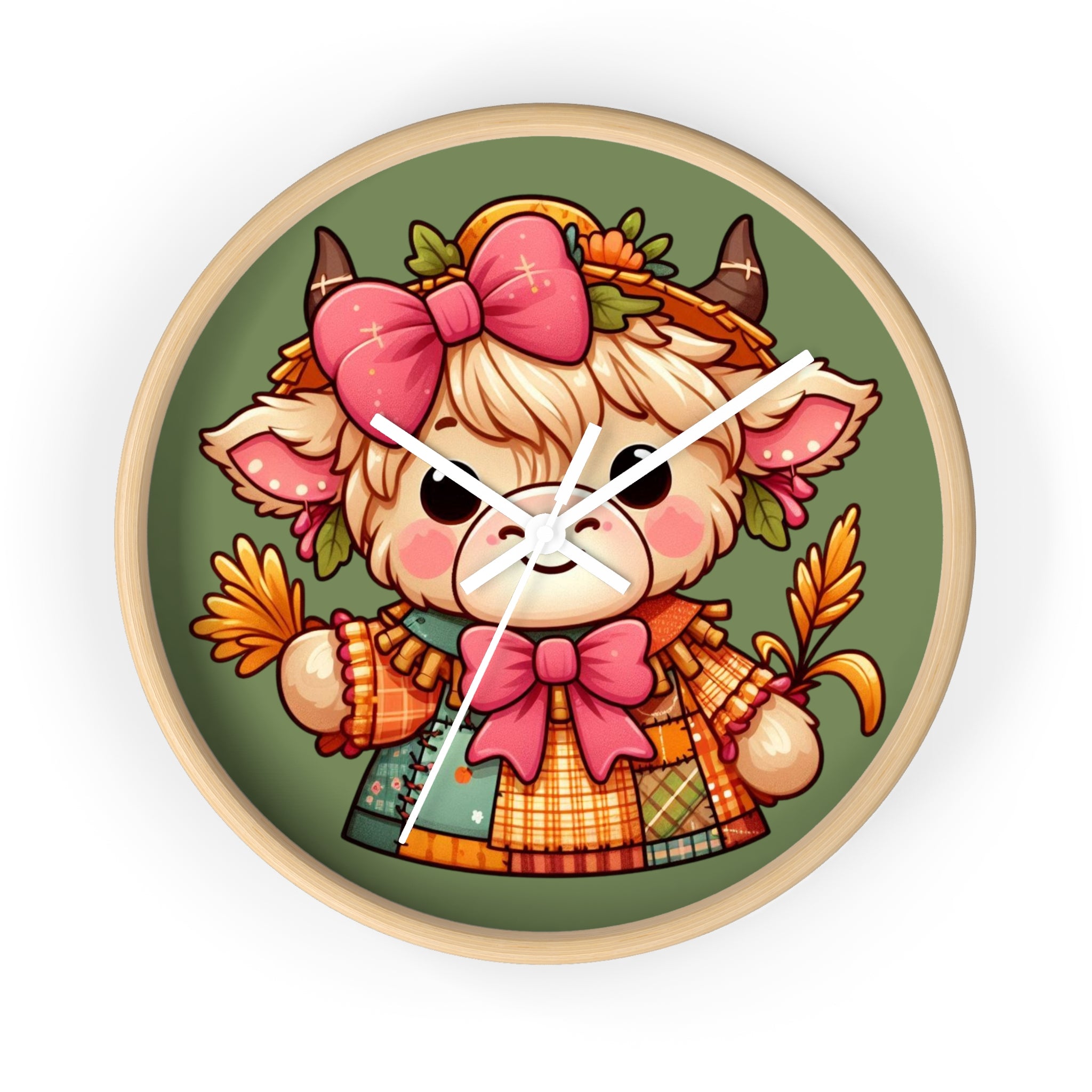 Autumn Alpaca Wall Clock — Cute Harvest Farmhouse Decor