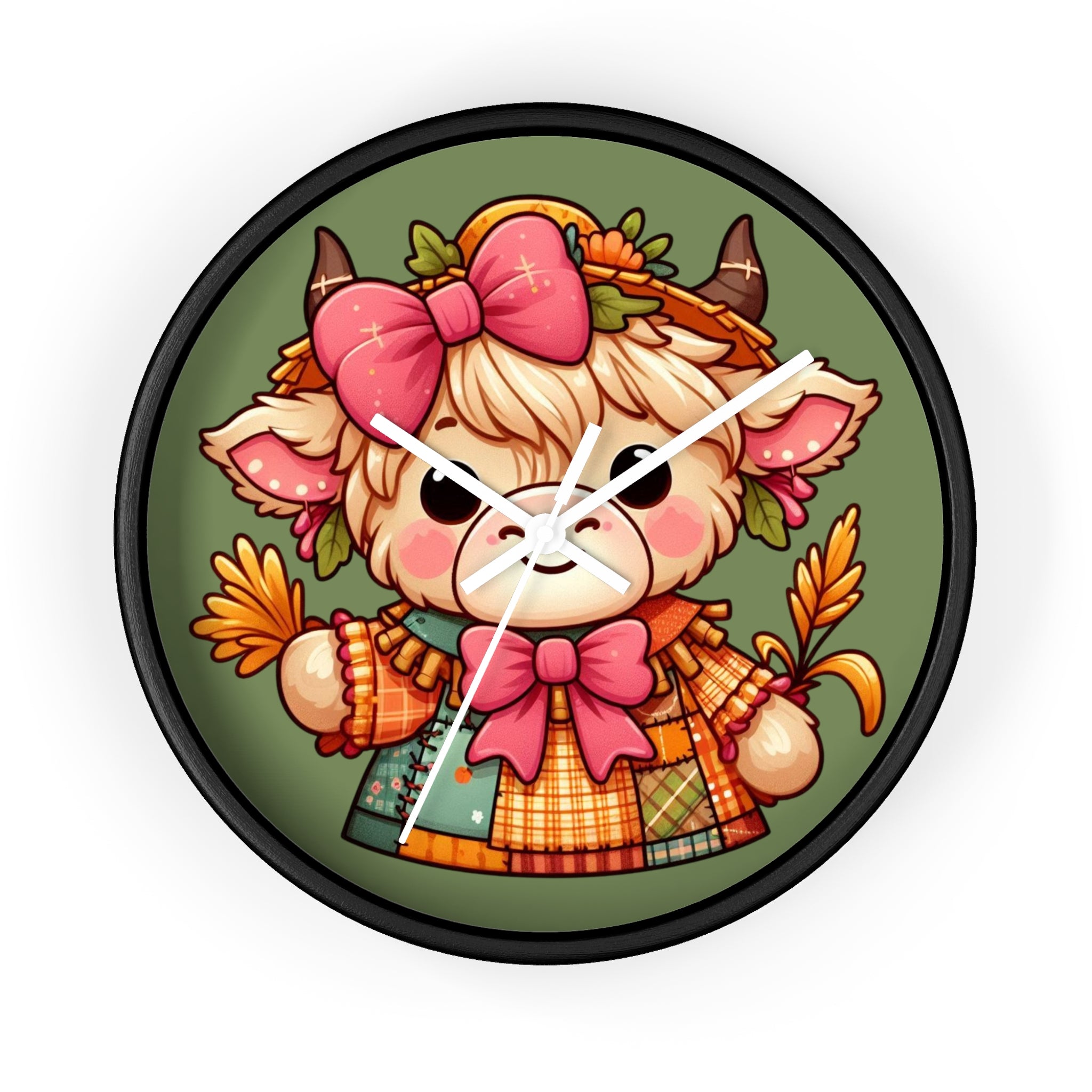 Autumn Alpaca Wall Clock — Cute Harvest Farmhouse Decor