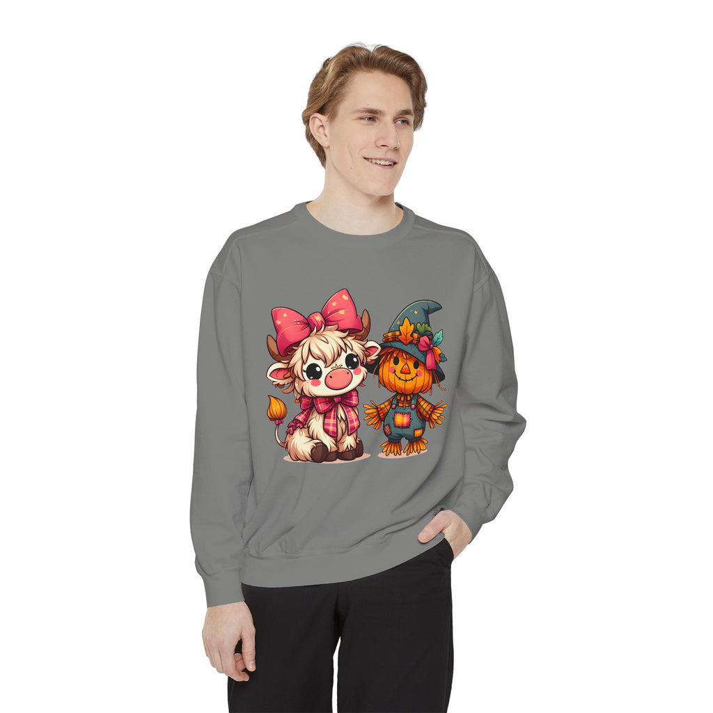 Halloween Cute Scarecrow & Kitty Sweatshirt