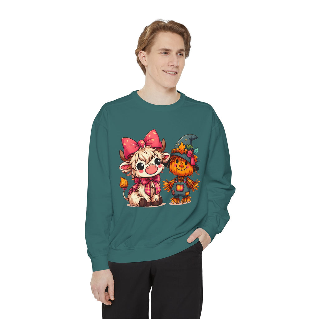 Halloween Cute Scarecrow & Kitty Sweatshirt
