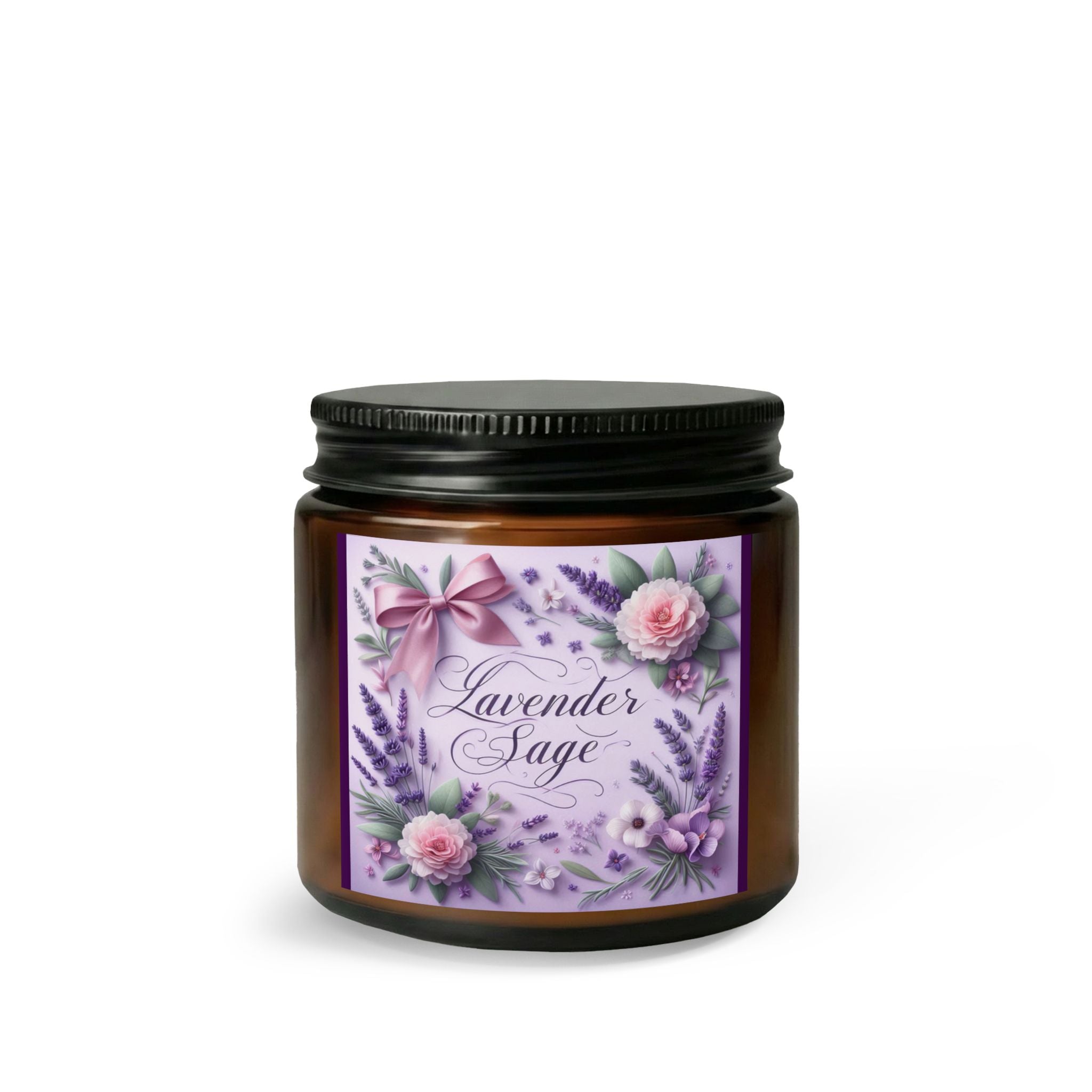 Lavender Sage Candle Set — Aromatherapy Jar with Matches & Wick Trimmer