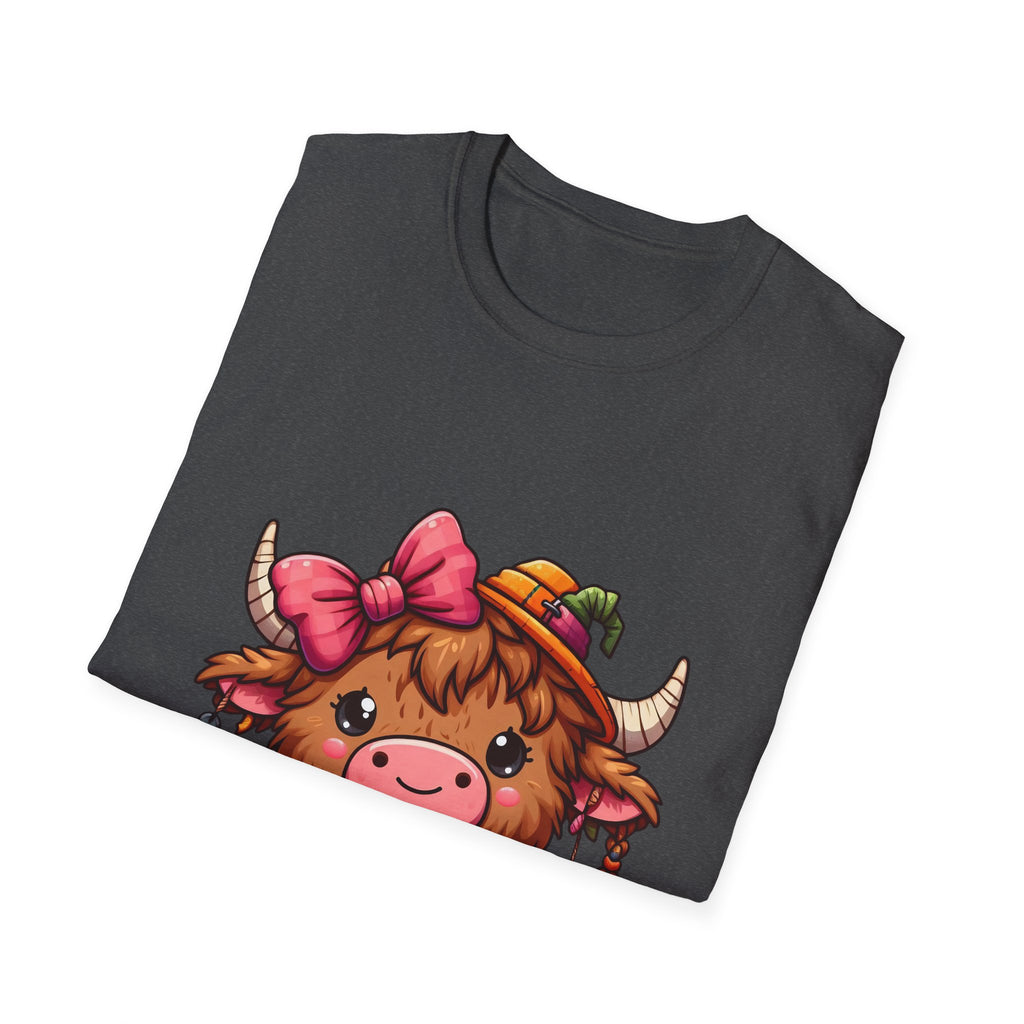 Cute Highland Cow Fall T-Shirt — Pumpkin Patch Baby Highland Cow Graphic Tee