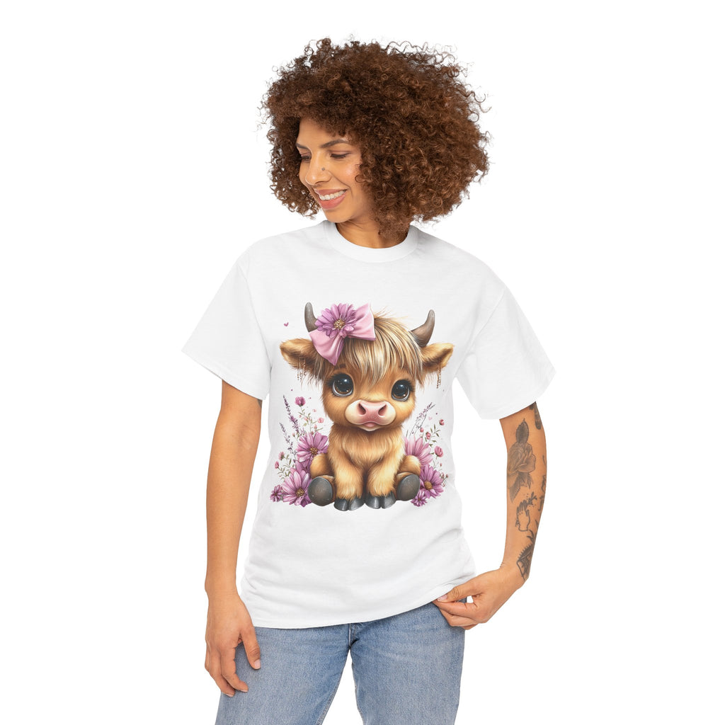 Cute Calf Tee — Adorable Floral Baby Cow Graphic T-Shirt