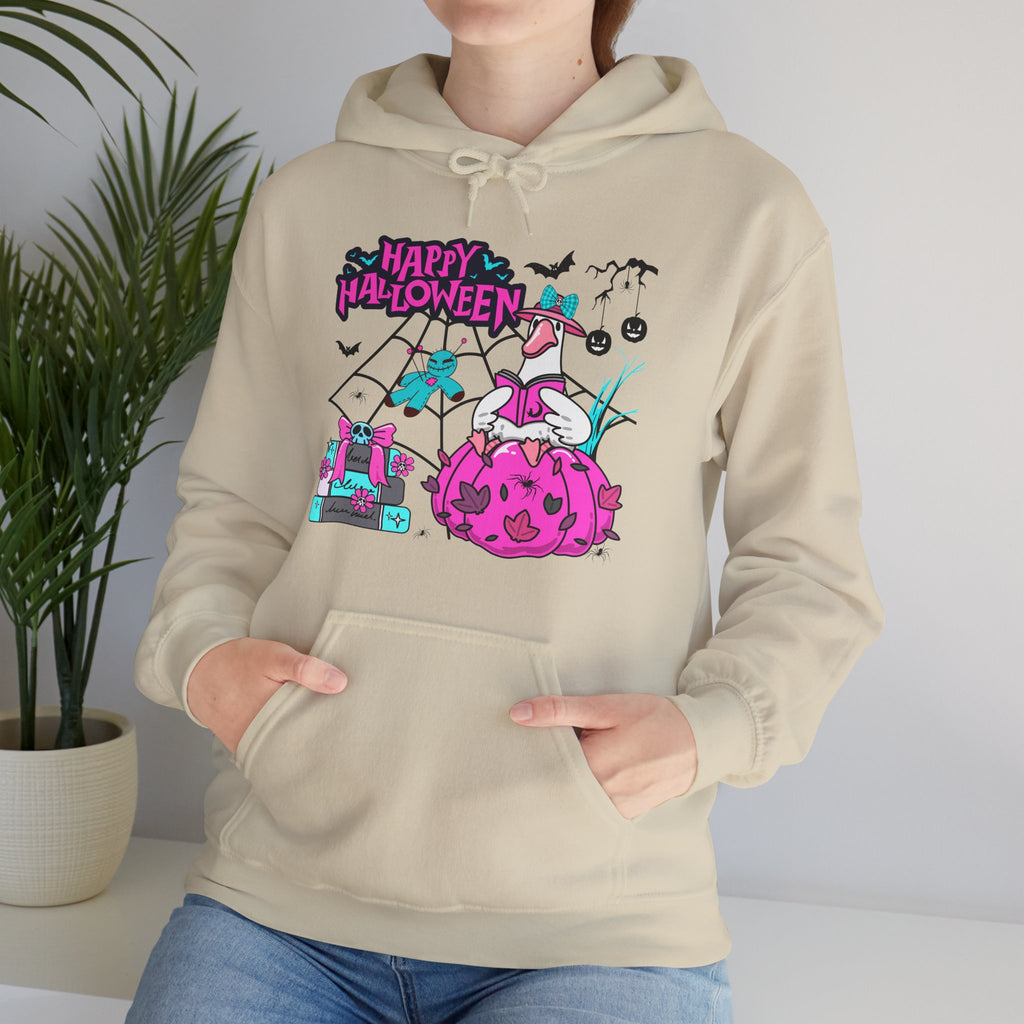 Halloween Kawaii Pumpkin Hoodie — "Happy Halloween" Cute Spooky Graphic