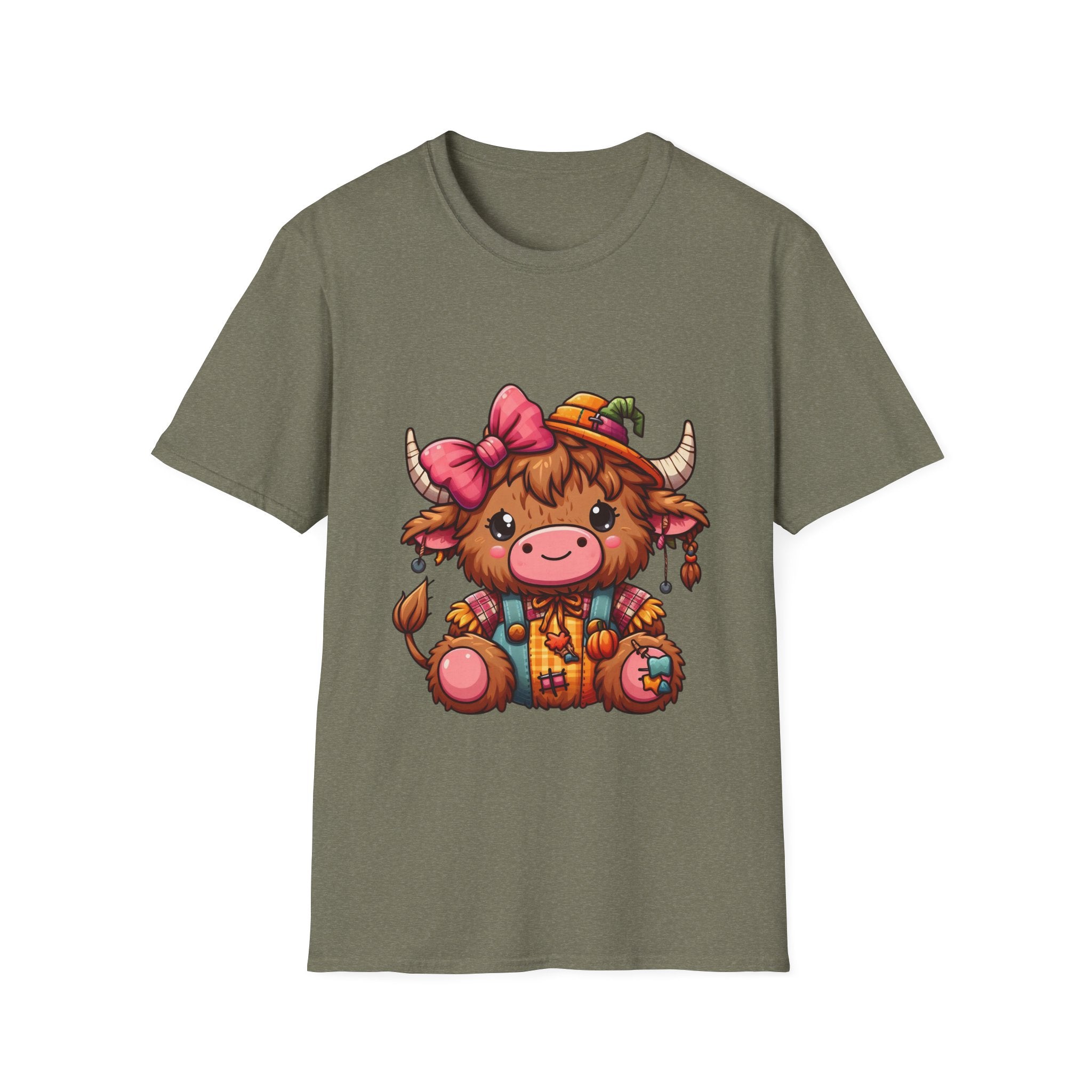 Cute Highland Cow Fall T-Shirt — Pumpkin Patch Baby Highland Cow Graphic Tee