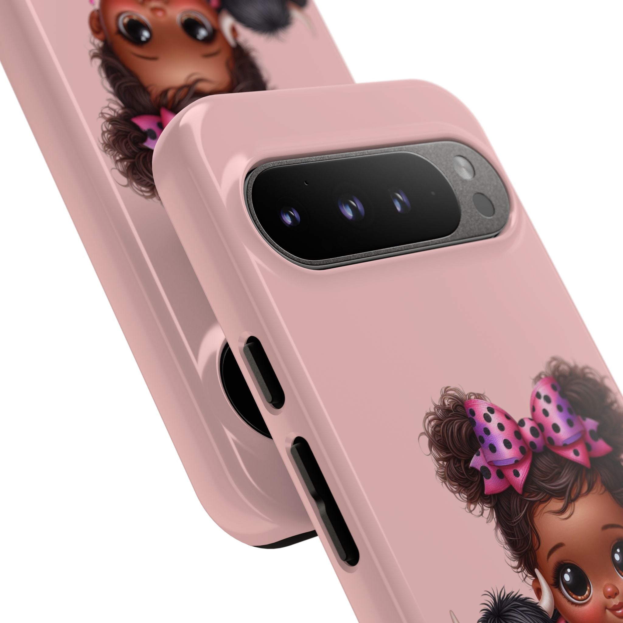 Cute Baby Girl with Plush Cow Phone Case