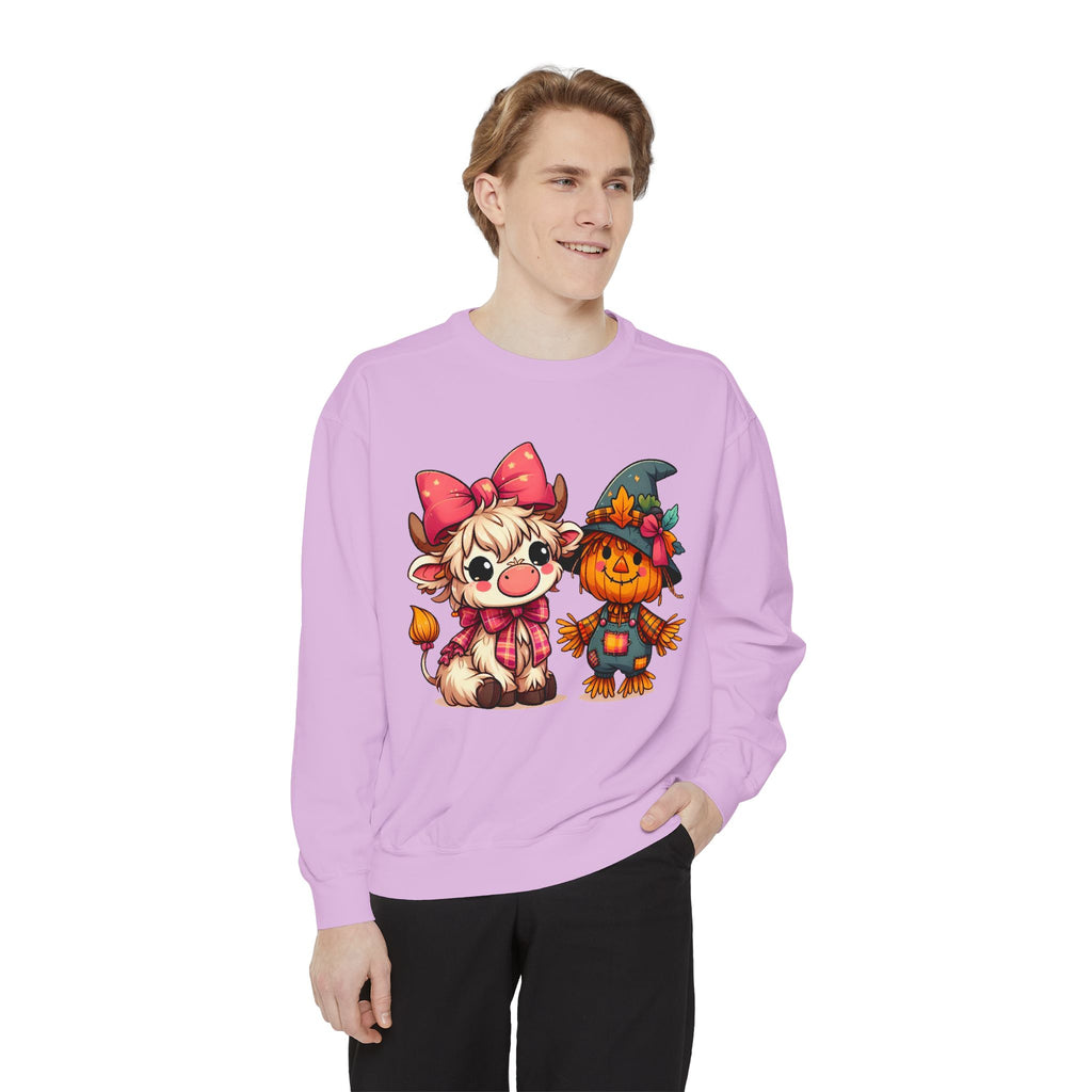 Halloween Cute Scarecrow & Kitty Sweatshirt