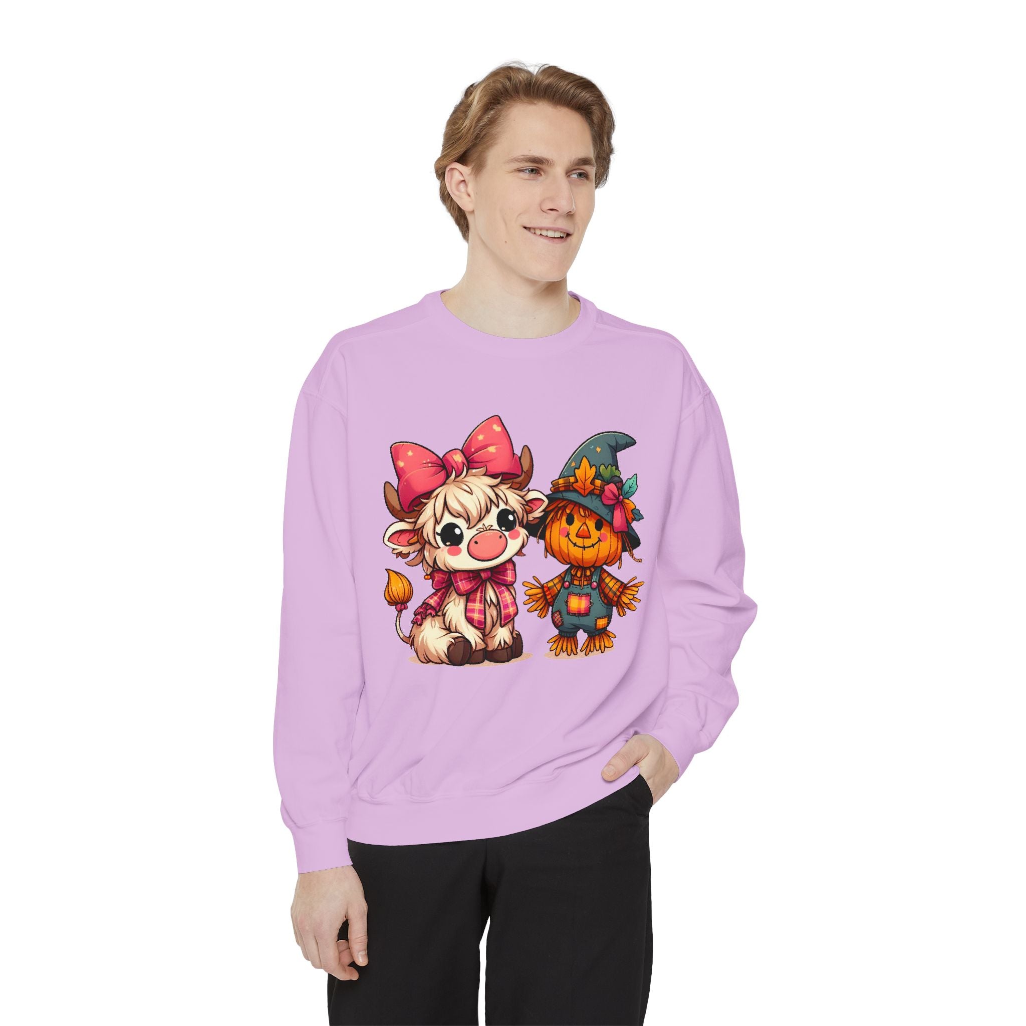 Halloween Cute Scarecrow & Kitty Sweatshirt