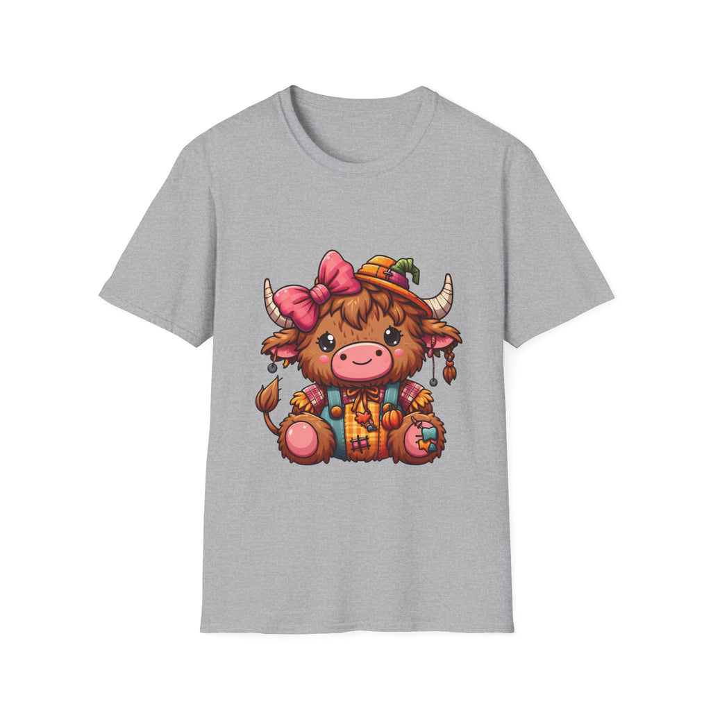 Cute Highland Cow Fall T-Shirt — Pumpkin Patch Baby Highland Cow Graphic Tee