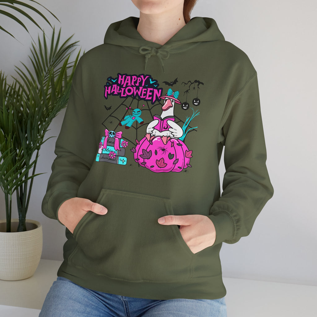 Halloween Kawaii Pumpkin Hoodie — "Happy Halloween" Cute Spooky Graphic