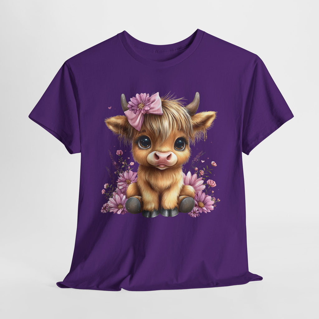 Cute Calf Tee — Adorable Floral Baby Cow Graphic T-Shirt